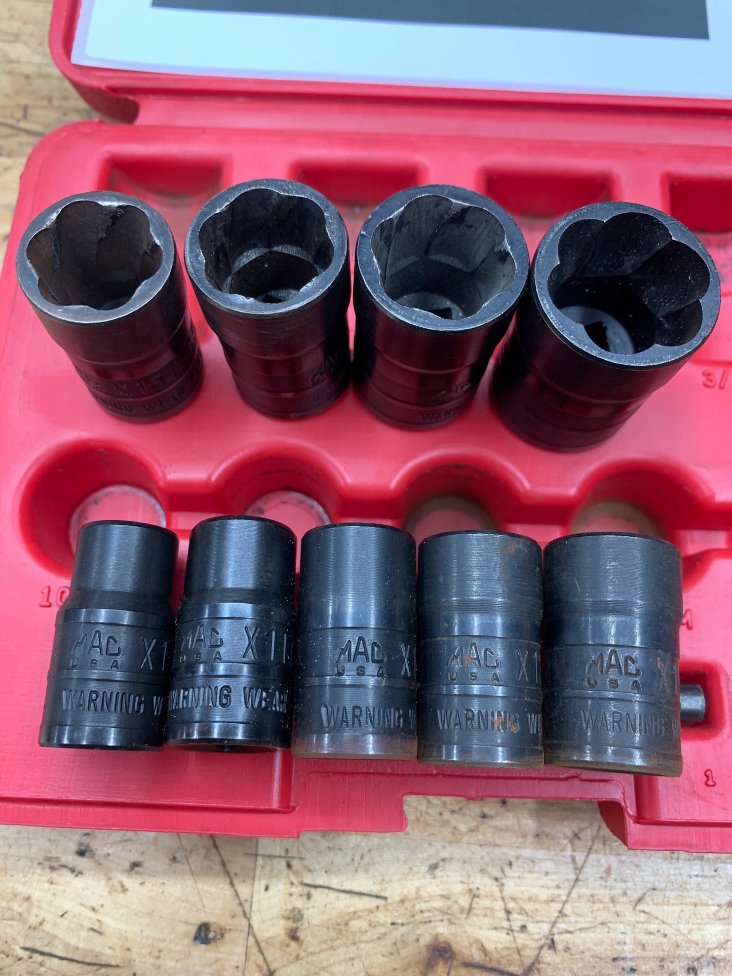 Mac Nut Extractor Twist Socket Set 9pc SXT9LR