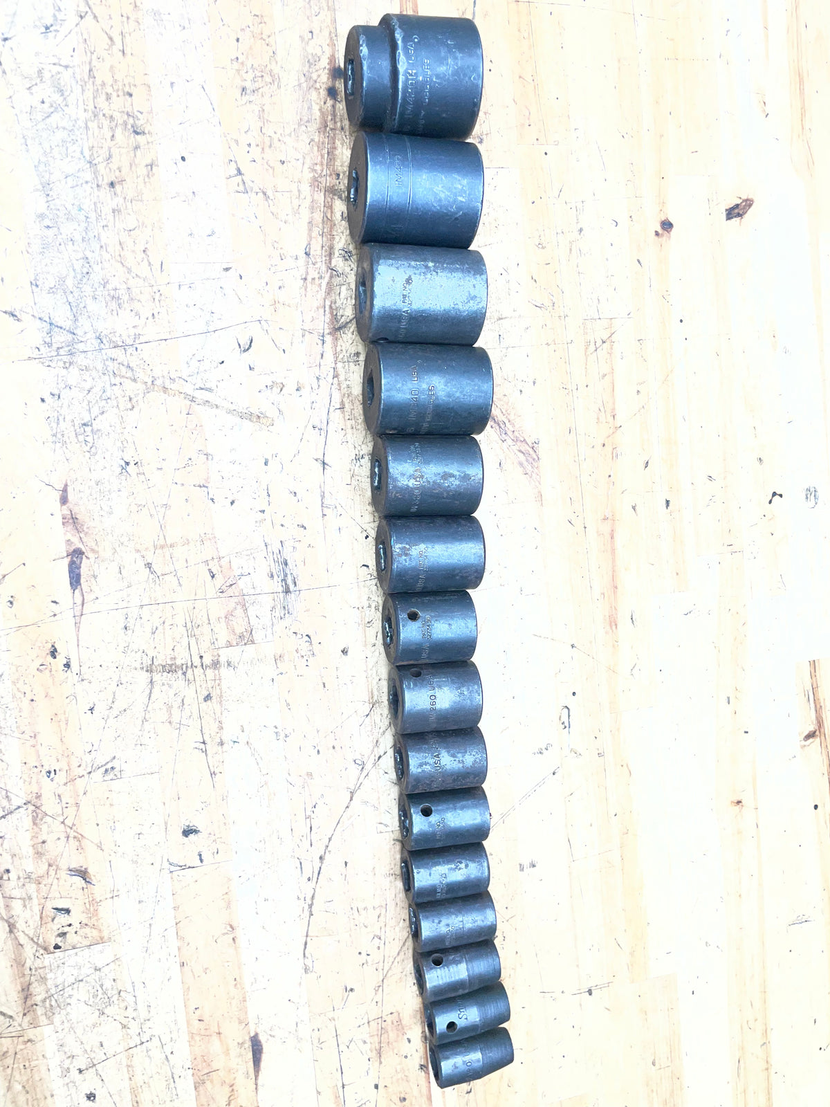 Snap On 1/2” SAE Impact Shallow Socket Set 15pc 3/8”-1-5/16” USA