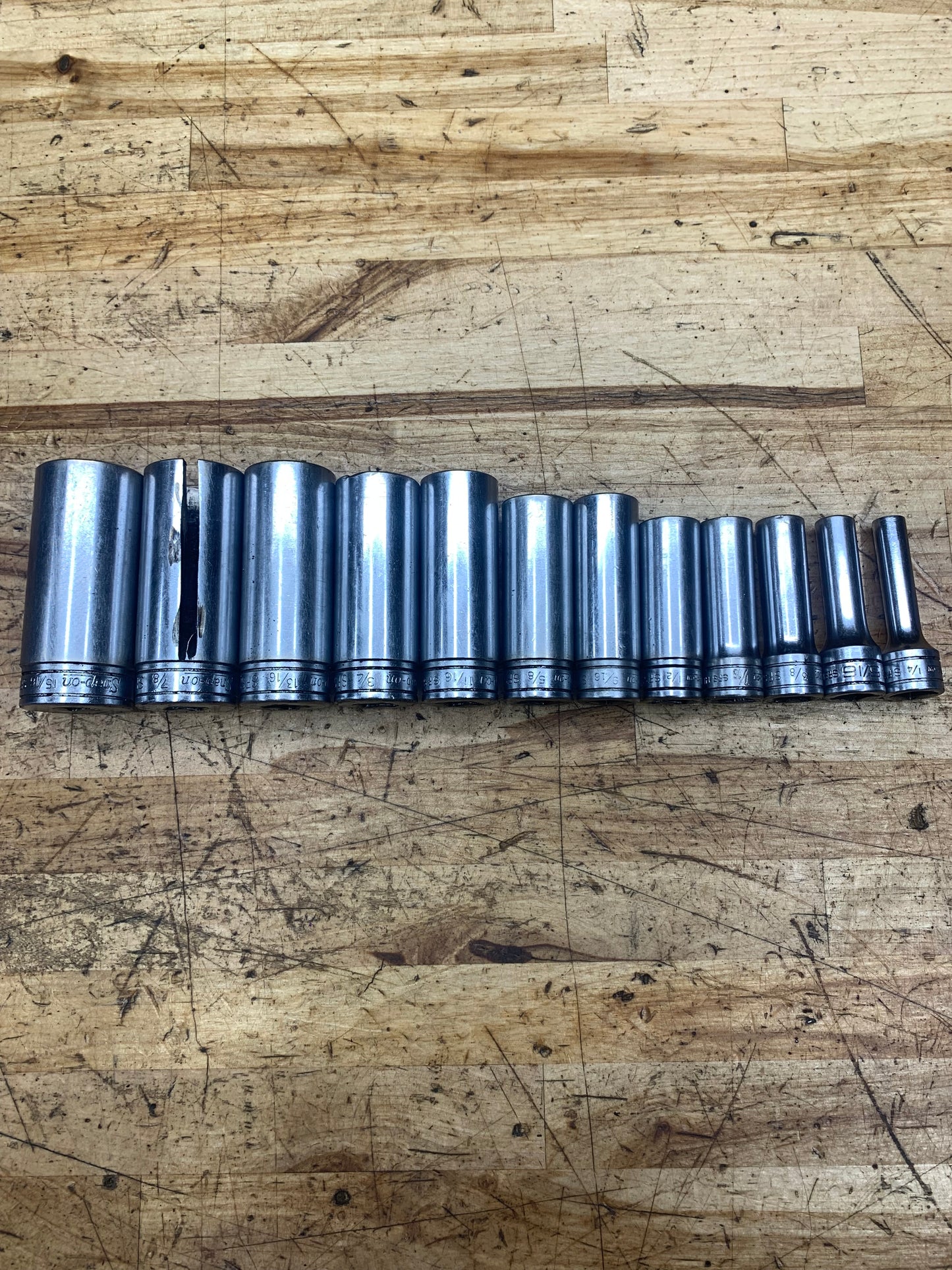 Snap On 3/8" SAE Deep Socket Set 12pc USA