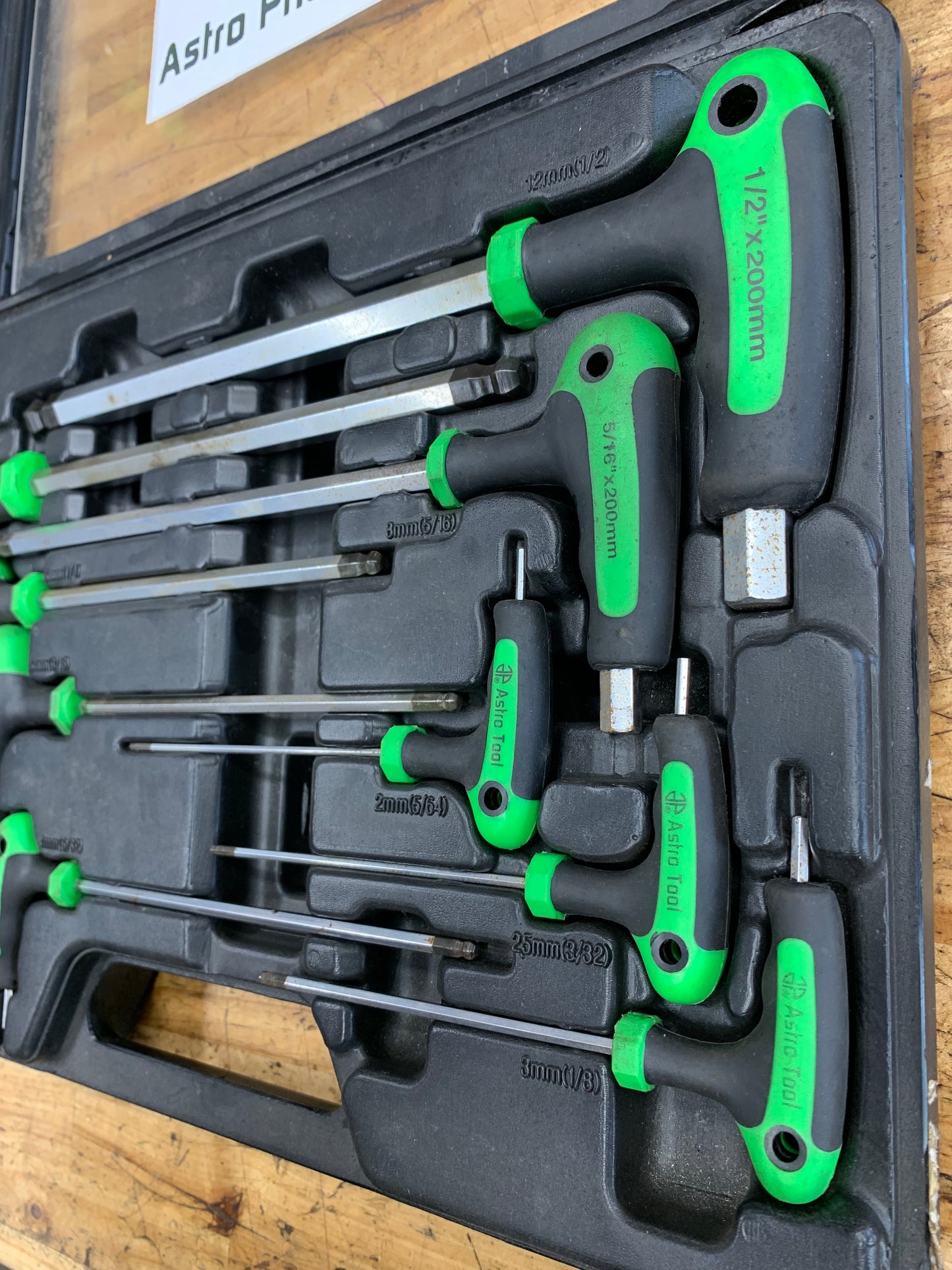 Astro Pneumatic T-Handle Metric Ball End Hex Key Set 1025