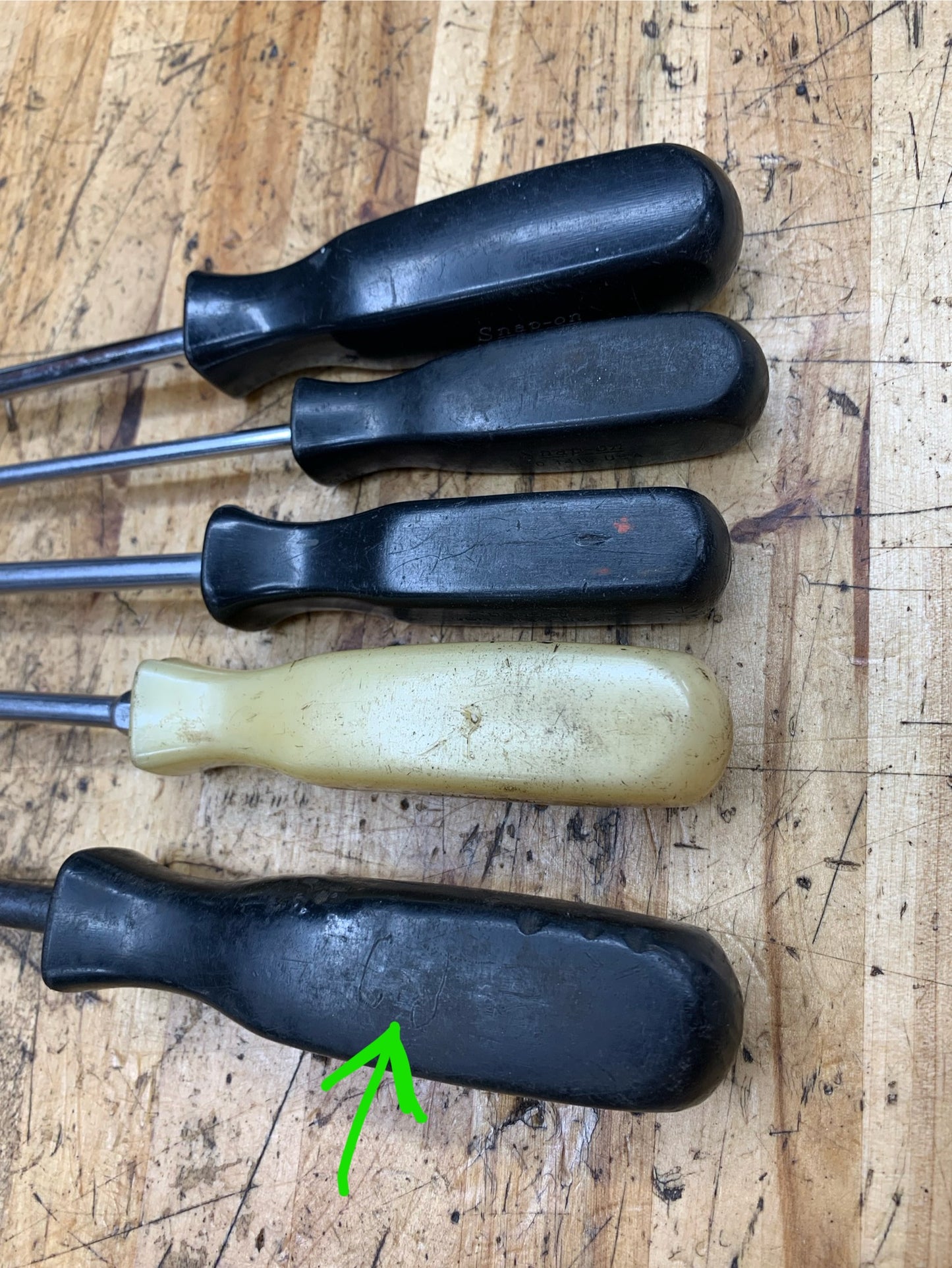 Snap On Long Screwdriver Set 5pc Vintage Hard Handle USA
