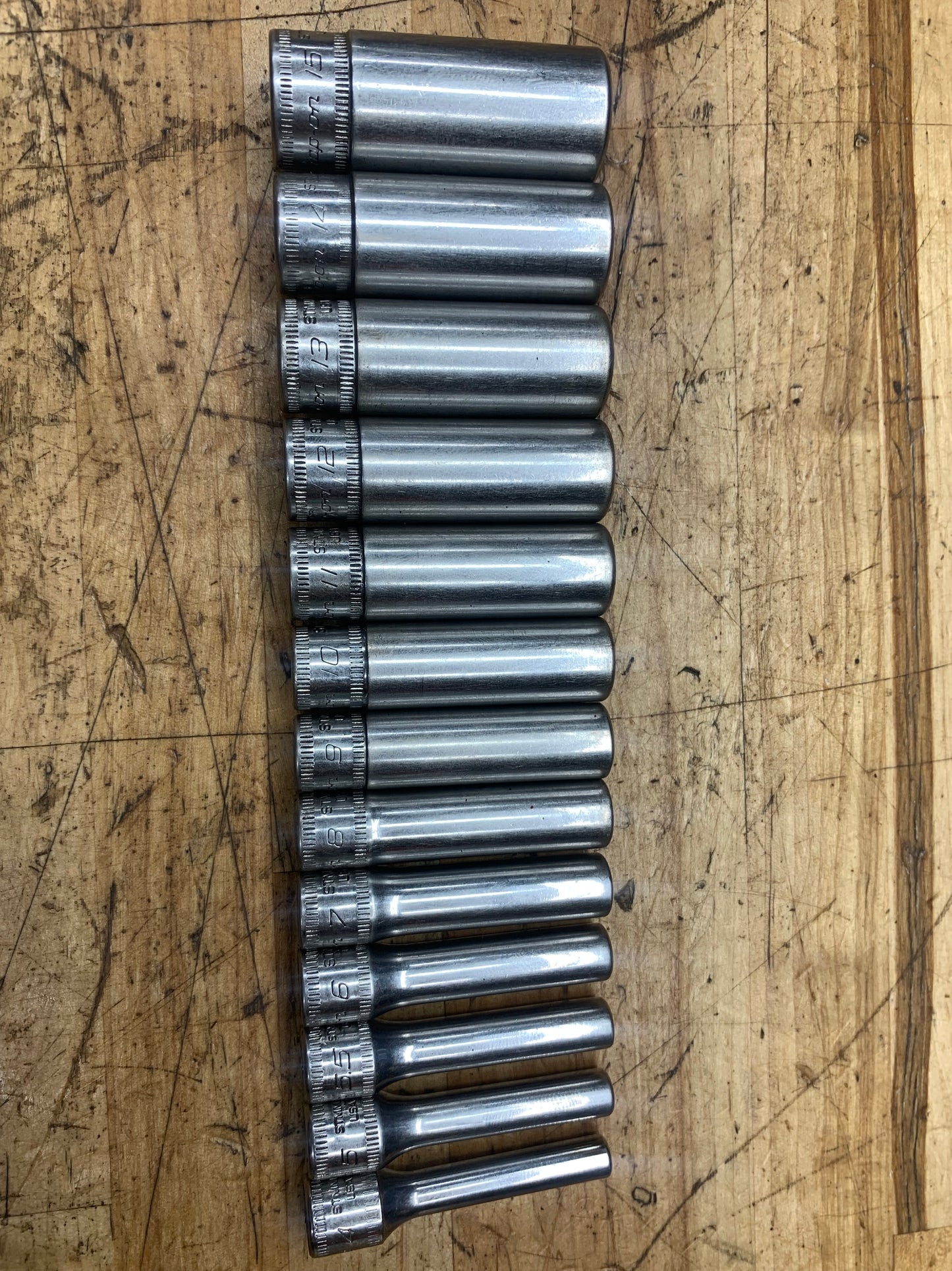 Snap On 1/4" Metric Deep Socket Set 13pc USA 113STMMY