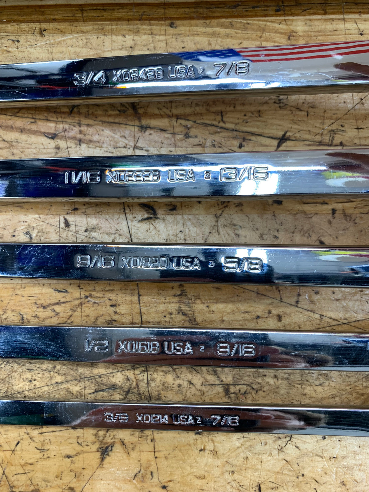 Snap On SAE 60 Degree Deep Offset Box Wrench Set 5pc 3/8"-7/8" USA NICE XO605