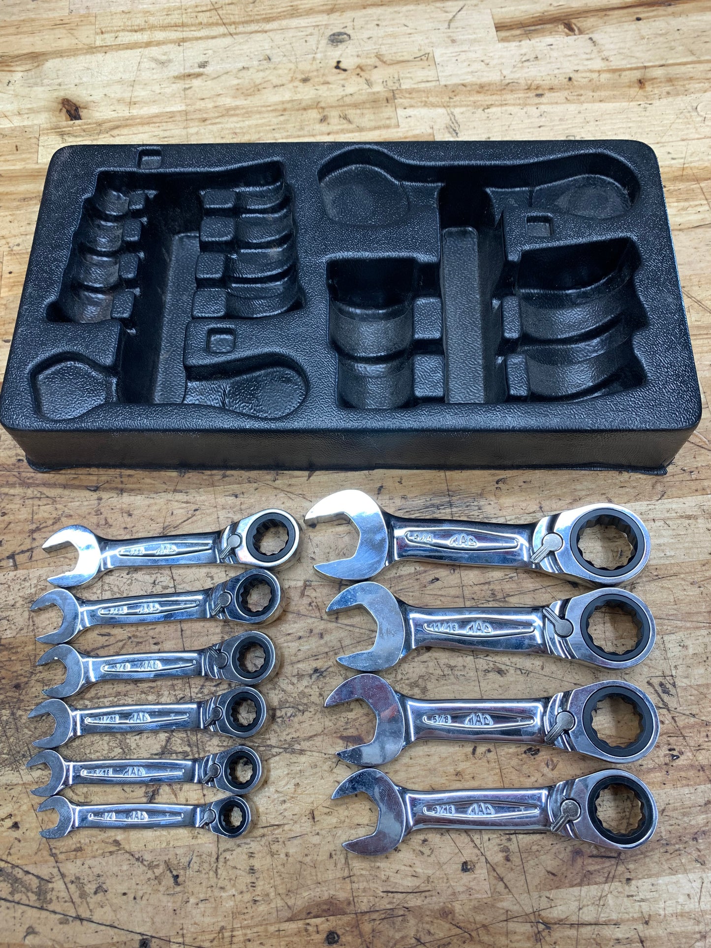 Mac Tools SAE Stubby Combo Wrench Set 10pc Mac Tools SRWS210PTA