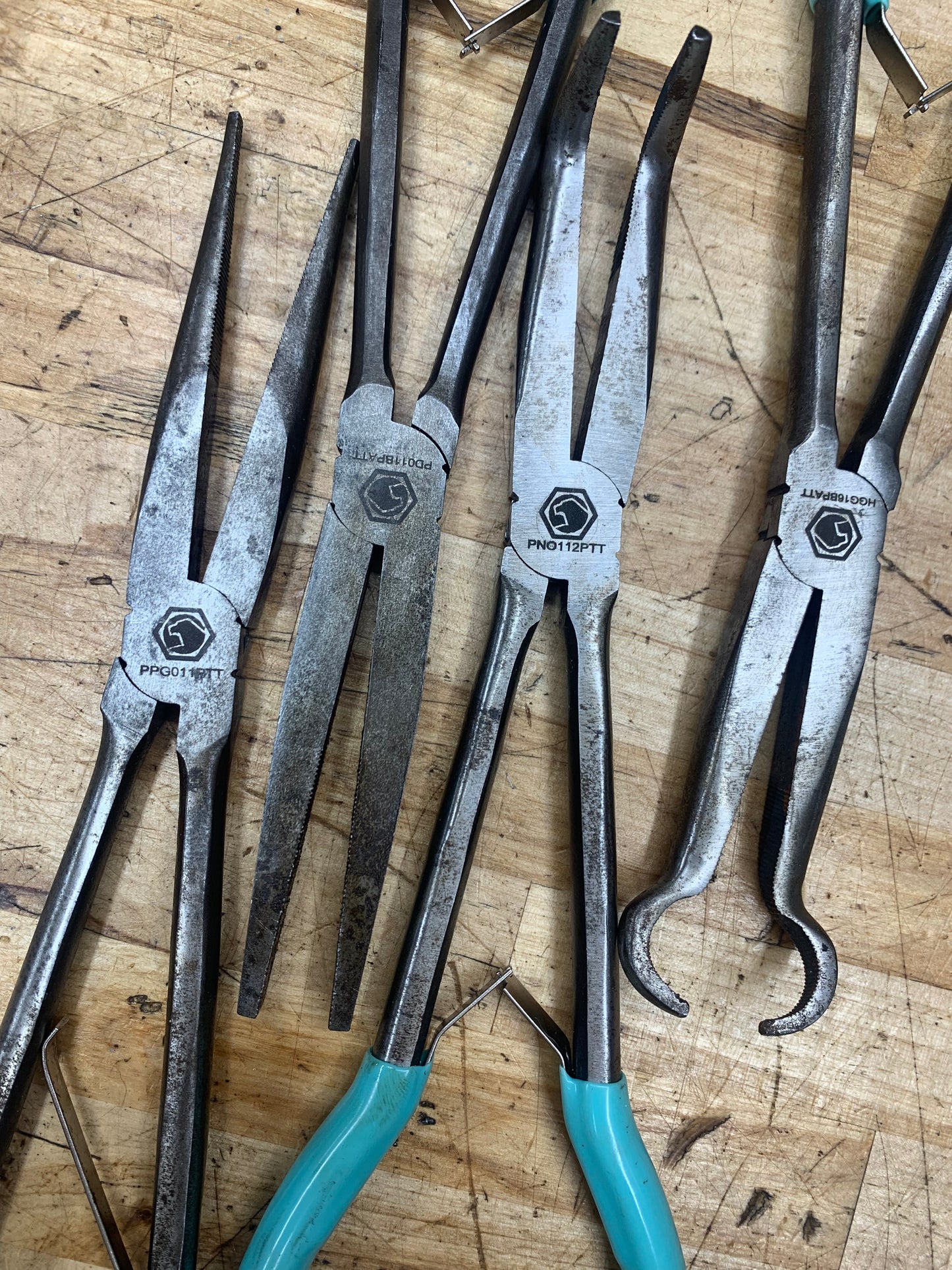 Matco 4pc Long Plier Bundle: Needlenose, Hose Grip, Duck Bill