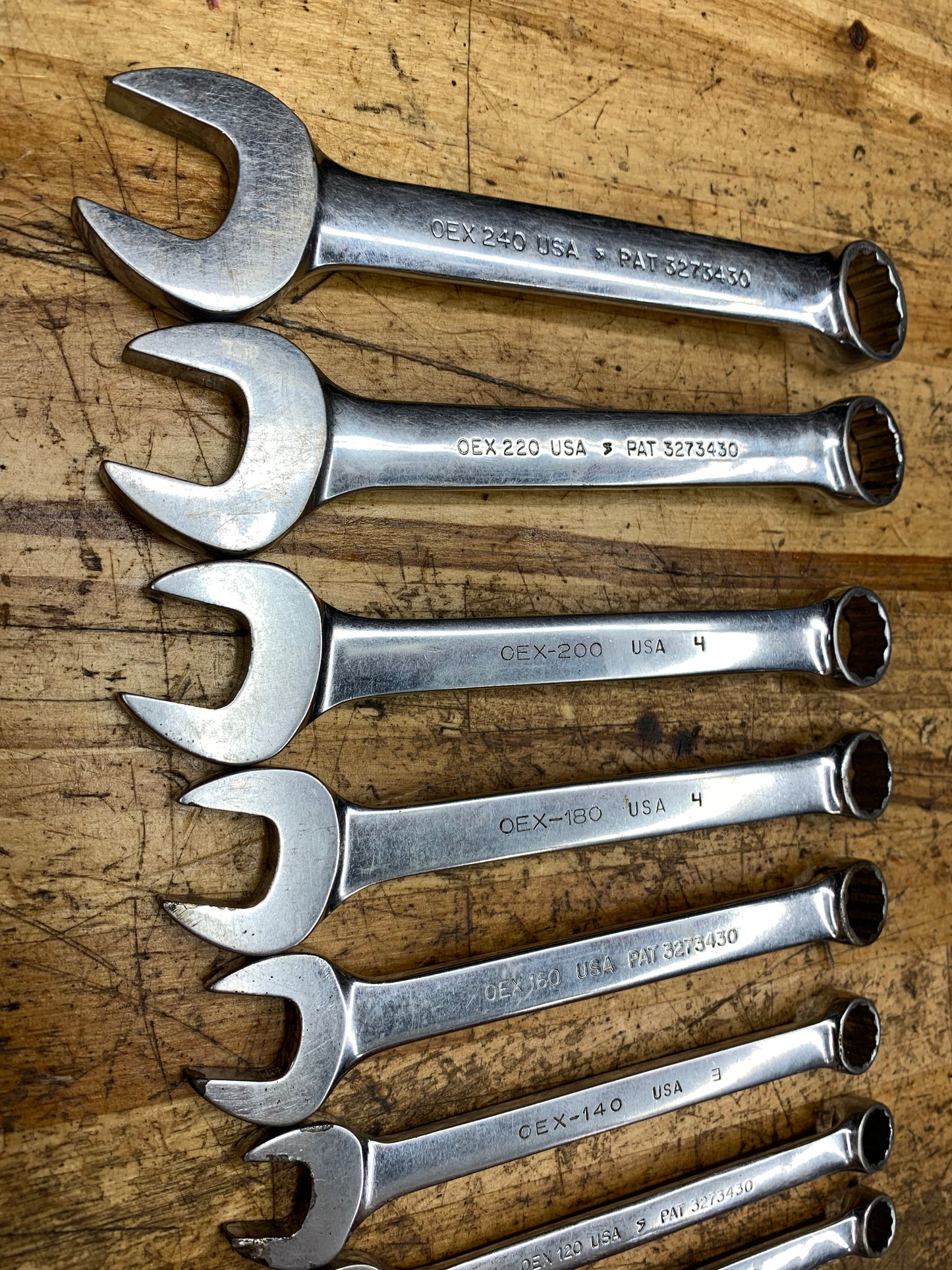 Snap On SAE Combo Short Pattern Wrench Set 10pc USA OEXS709B+1/4"