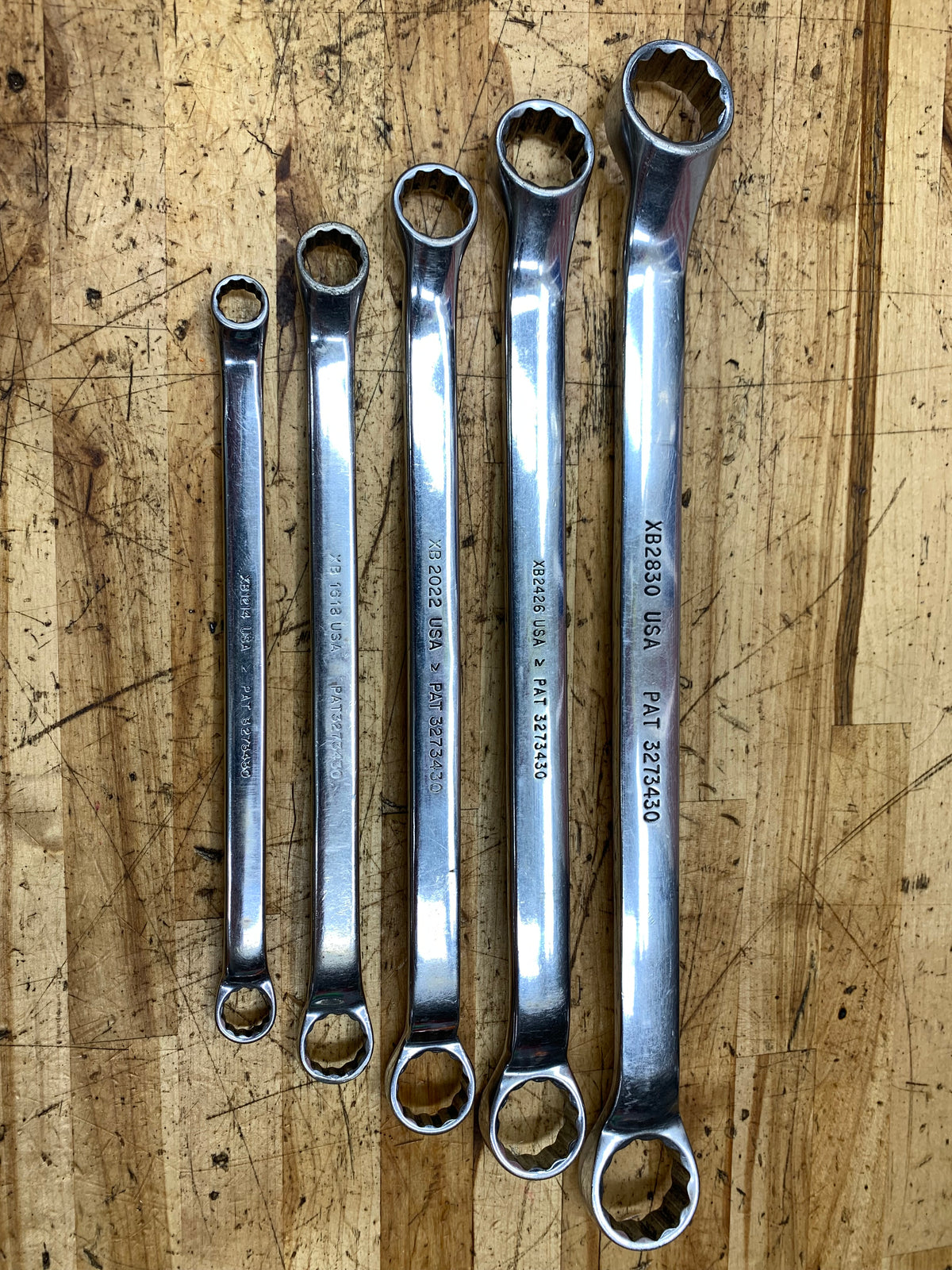 Snap On SAE 10 Degree Offset Box Wrench Set 5pc 3/8"-15/16" USA XB605A