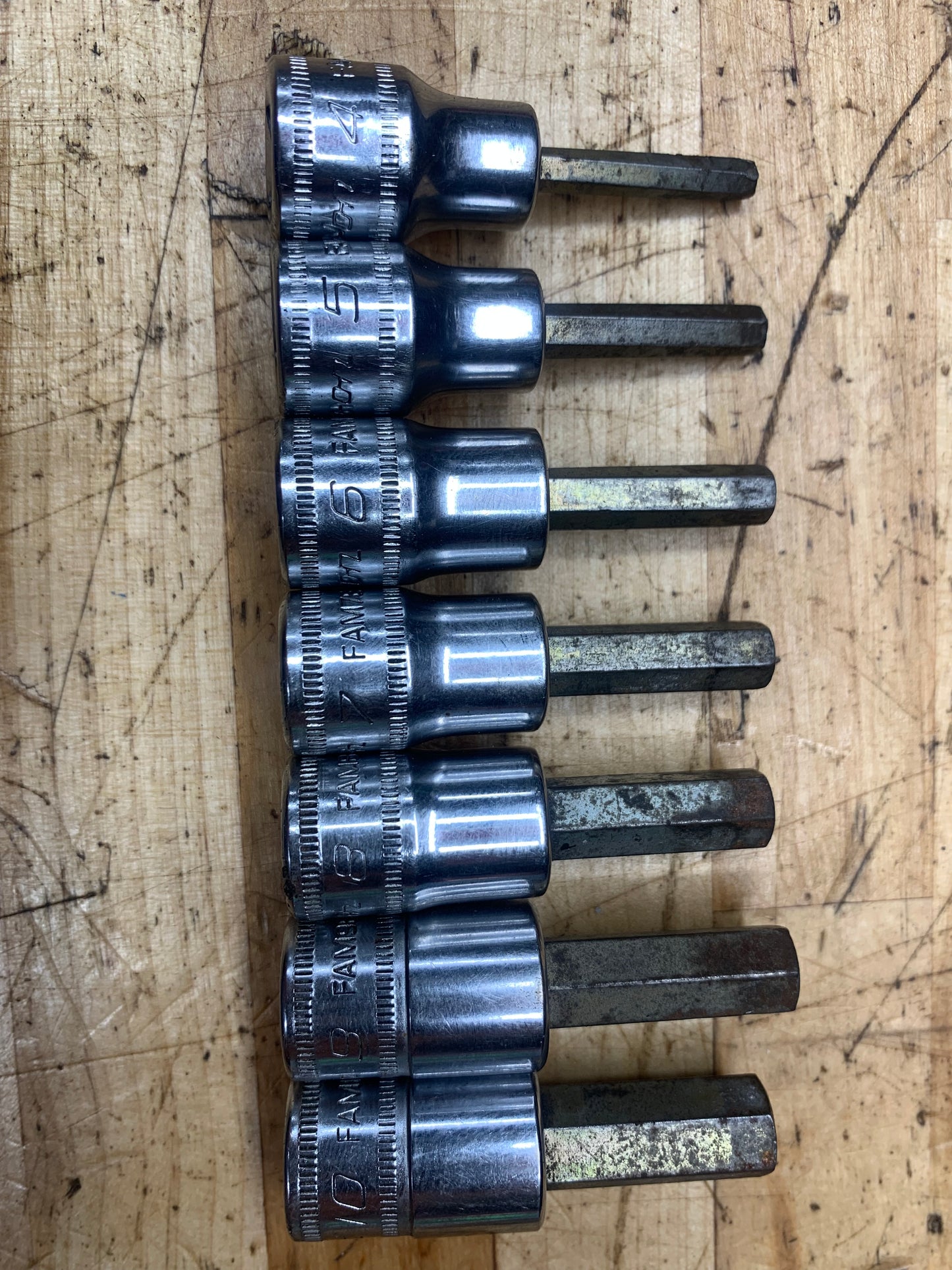 Snap On 3/8” Metric Hex Bit Socket Set 7pc USA 207EFAMY