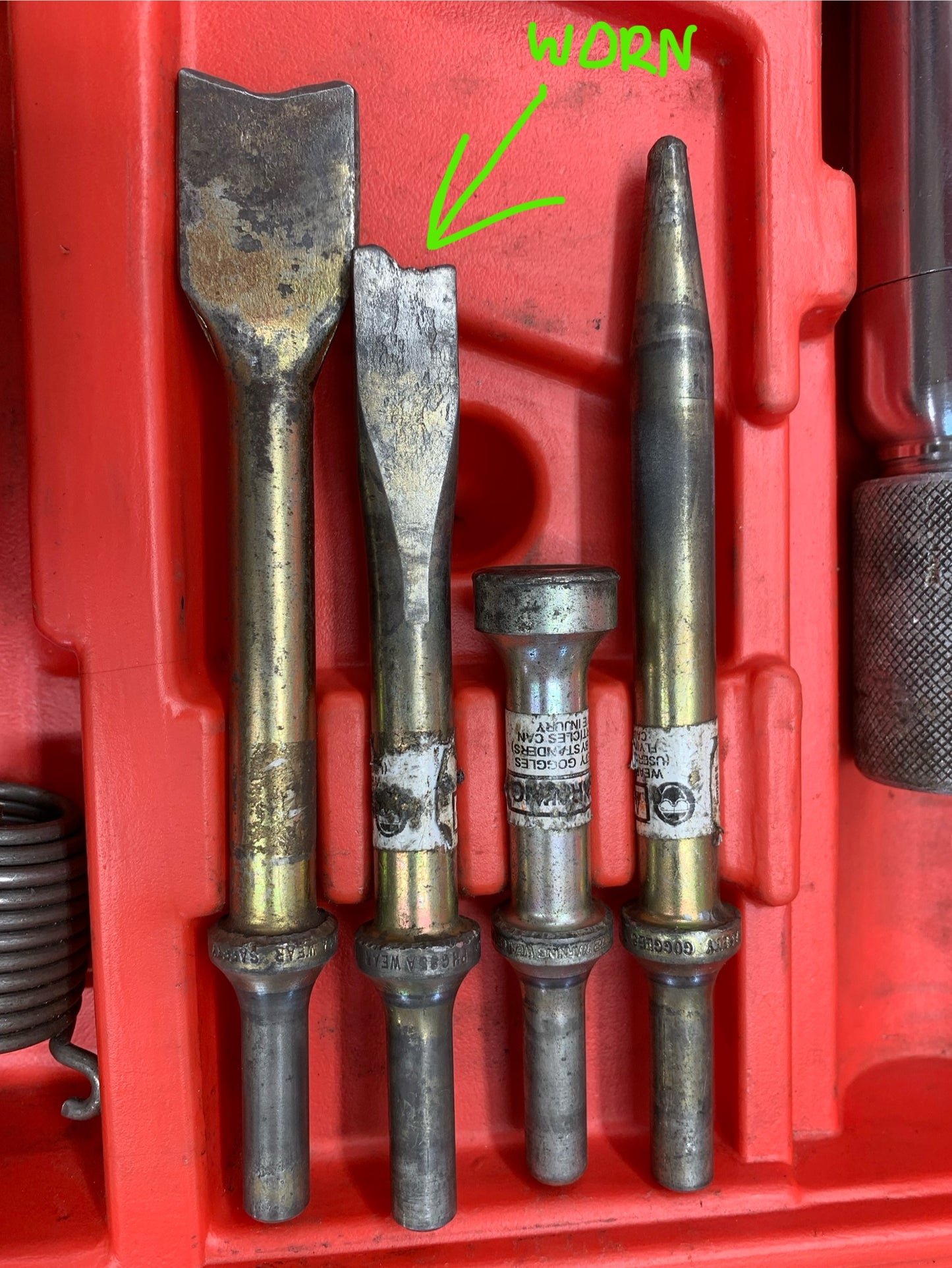 Snap On Air Hammer Kit w/ Attachments USA  PH50C
