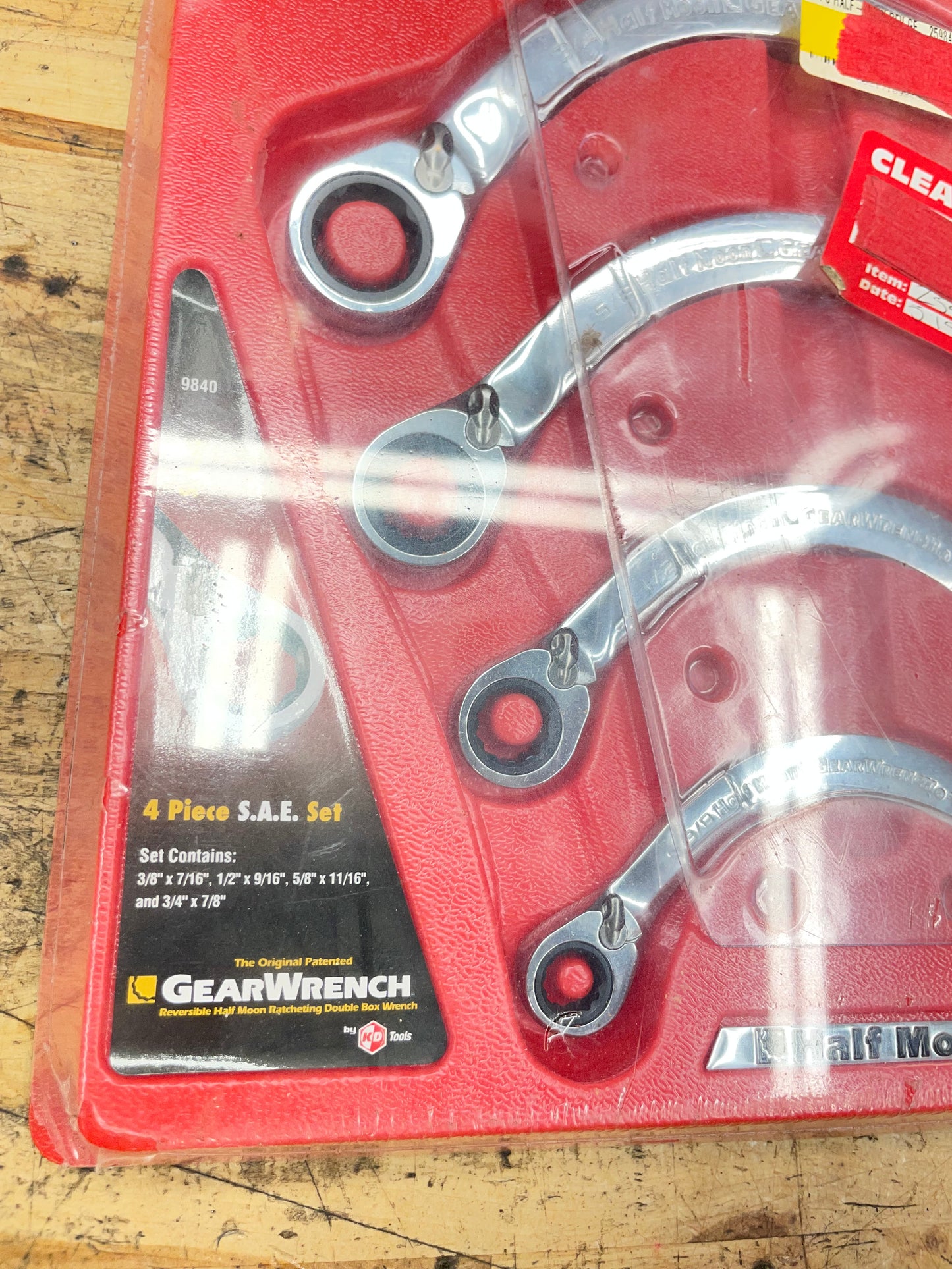 Gearwrench SAE Half Moon Obstruction Wrench Set NIB 9840