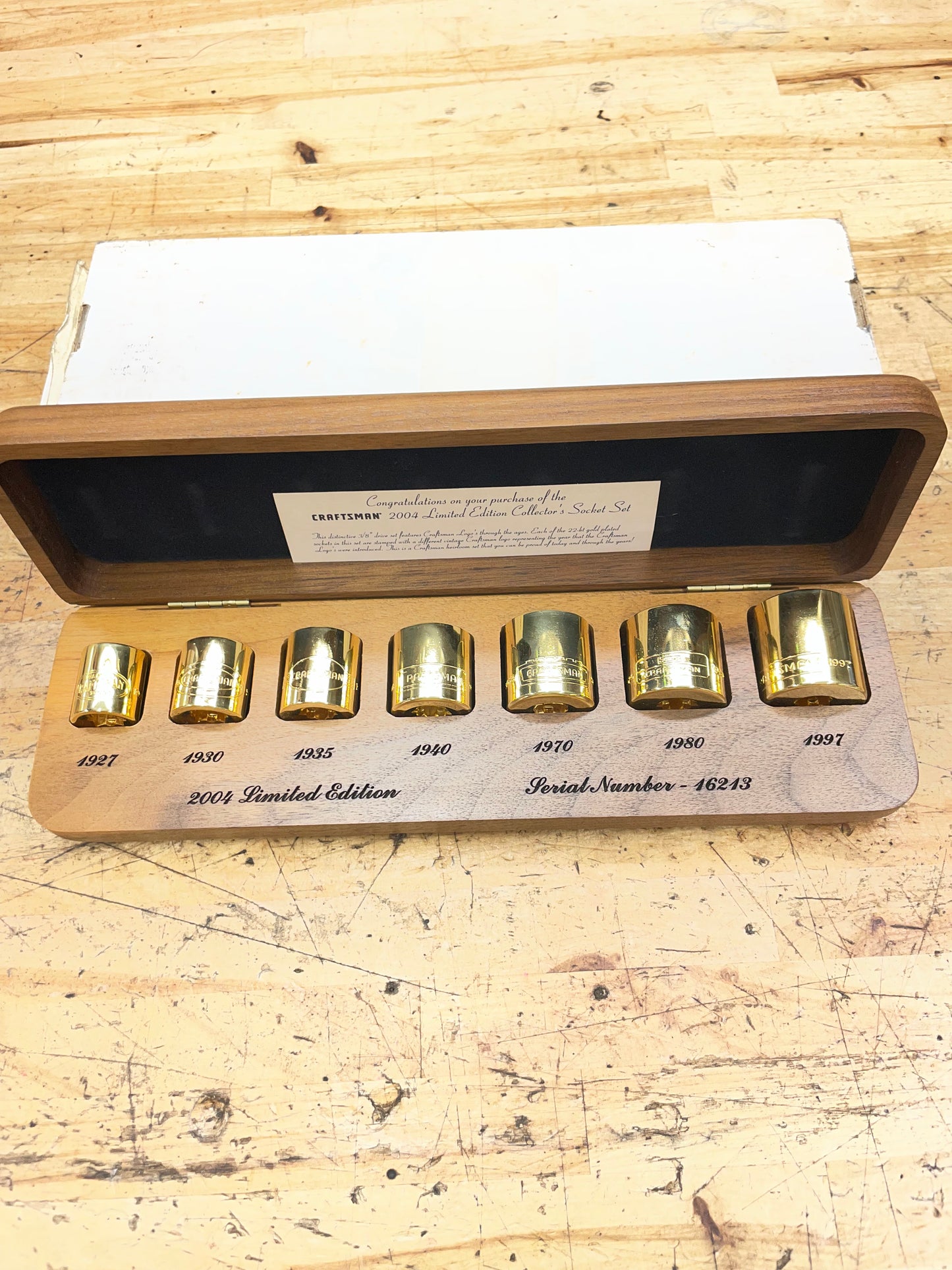 Craftsman Tools 2004 Limited Edition 22k Gold Plated SAE Socket Set USA