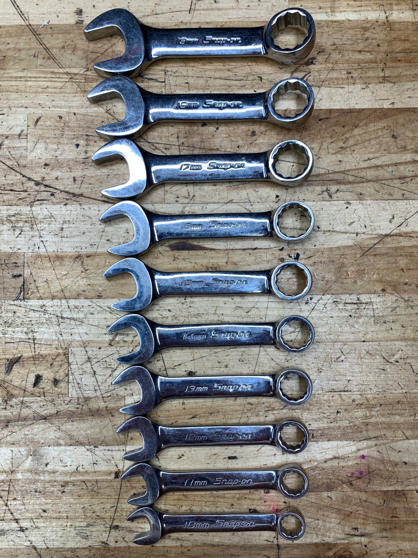 Snap On Metric Stubby Wrench Set 10-19mm 10pc  USA OXIM710B