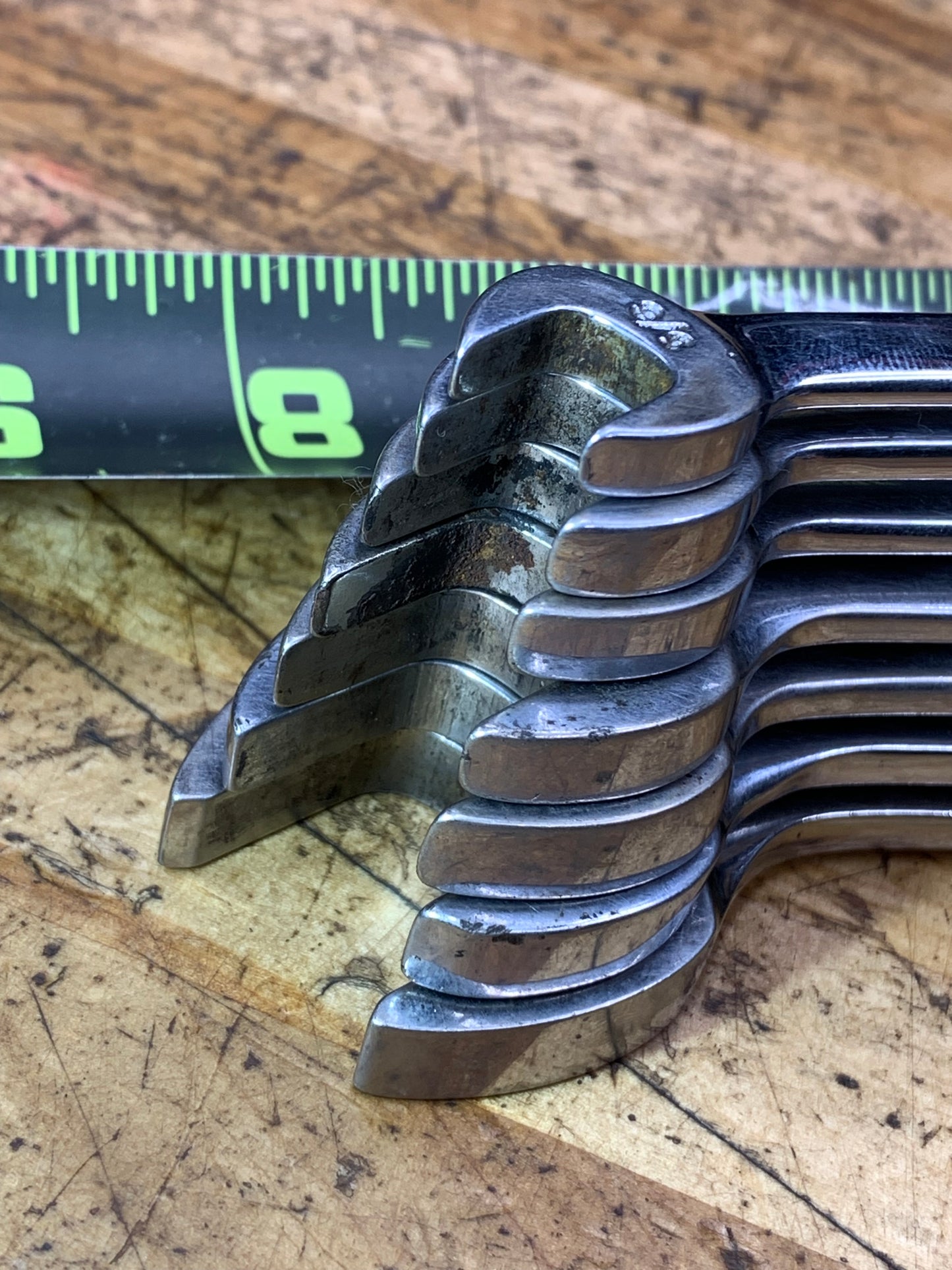 Snap On 7pc SAE Four Way Angle Open Wrench Set USA VS807B