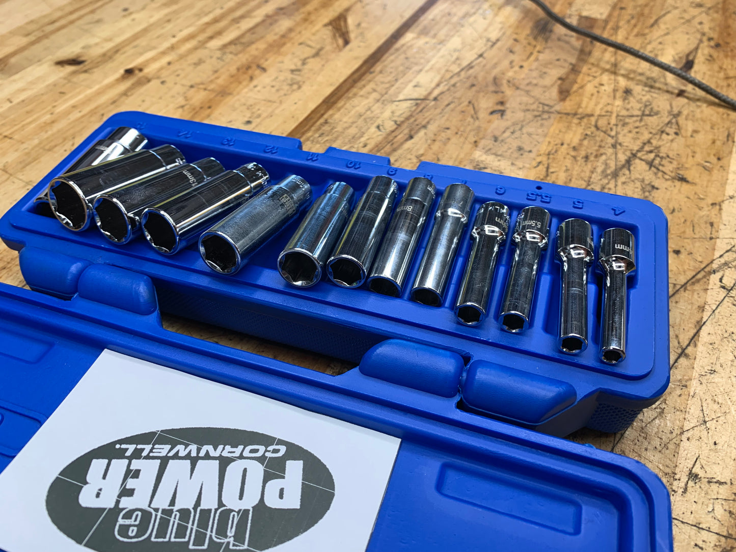 Blue Power by Cornwell 1/4" Metric Deep Chrome Socket Set CBP1LM