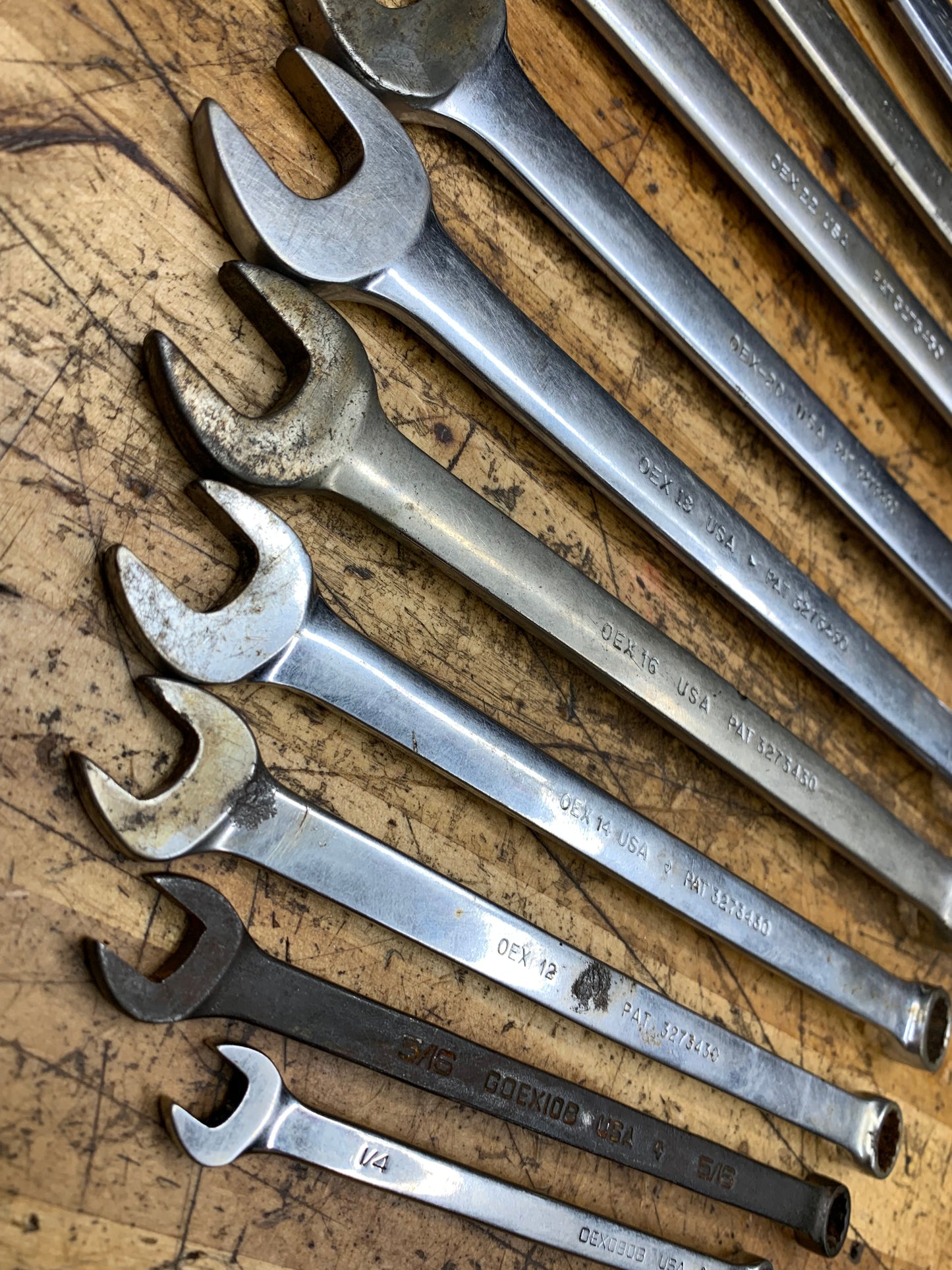 Snap On SAE Combo Wrench Set 10pc. 5/16" to 13/16" USA