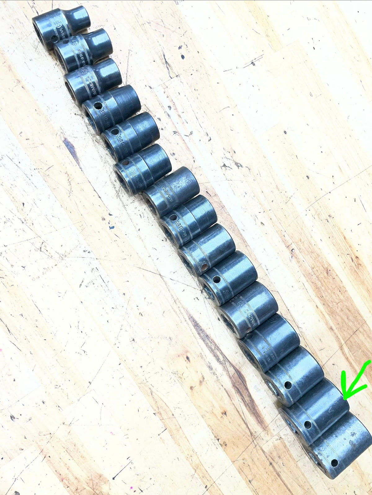 Snap On 1/2” Metric Impact Shallow Socket Set 15pc. 10-24mm USA 315IMMYA