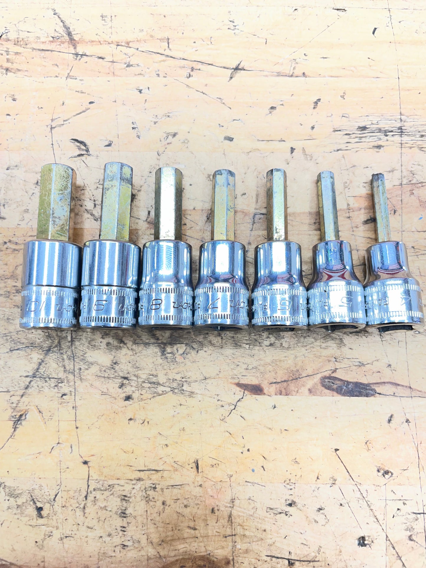 Snap On 3/8” Metric Hex Bit Socket Set 7pc USA 207EFAMY