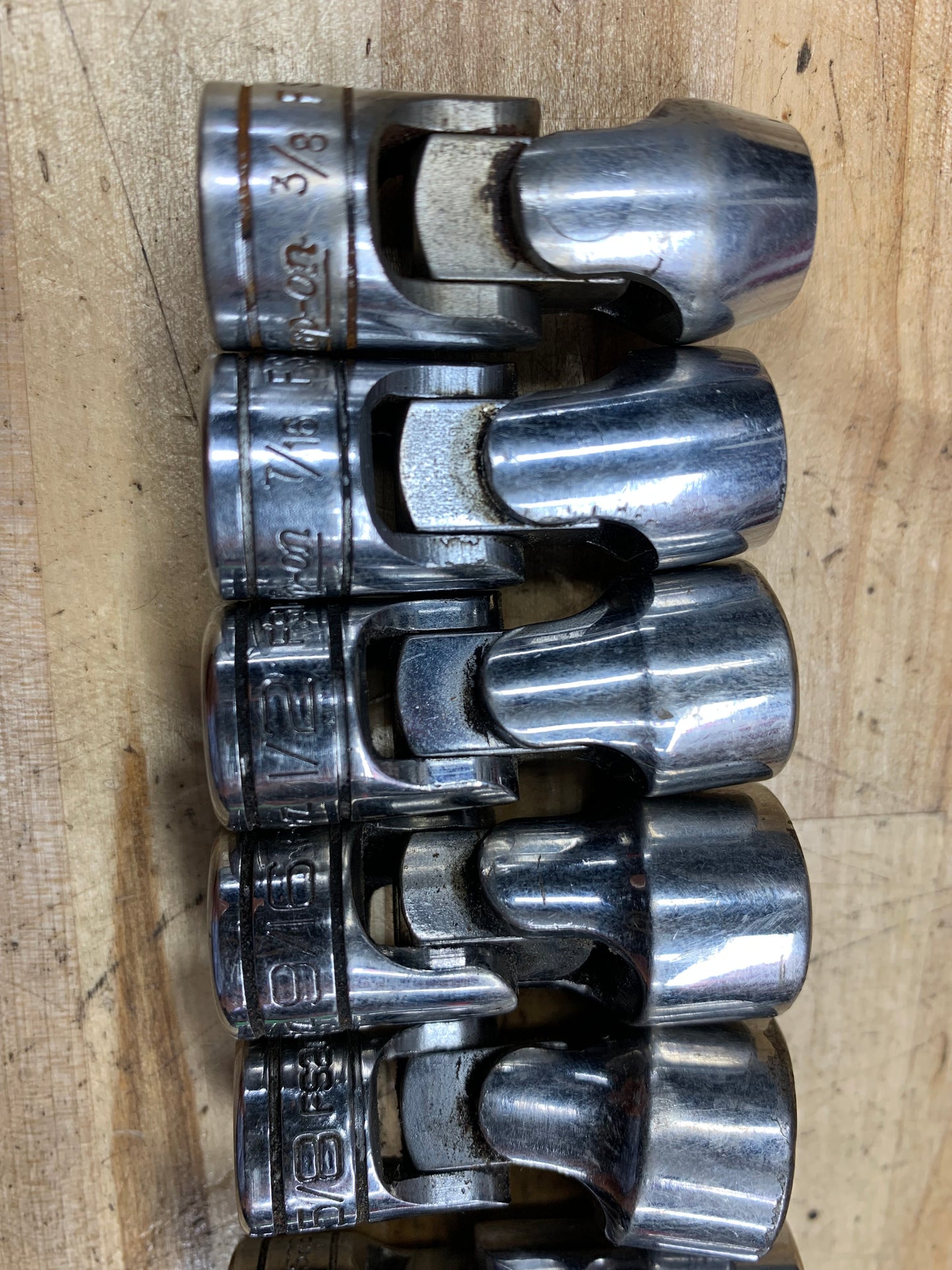 Snap On SAE 3/8” Swivel Universal Socket Set 7pc