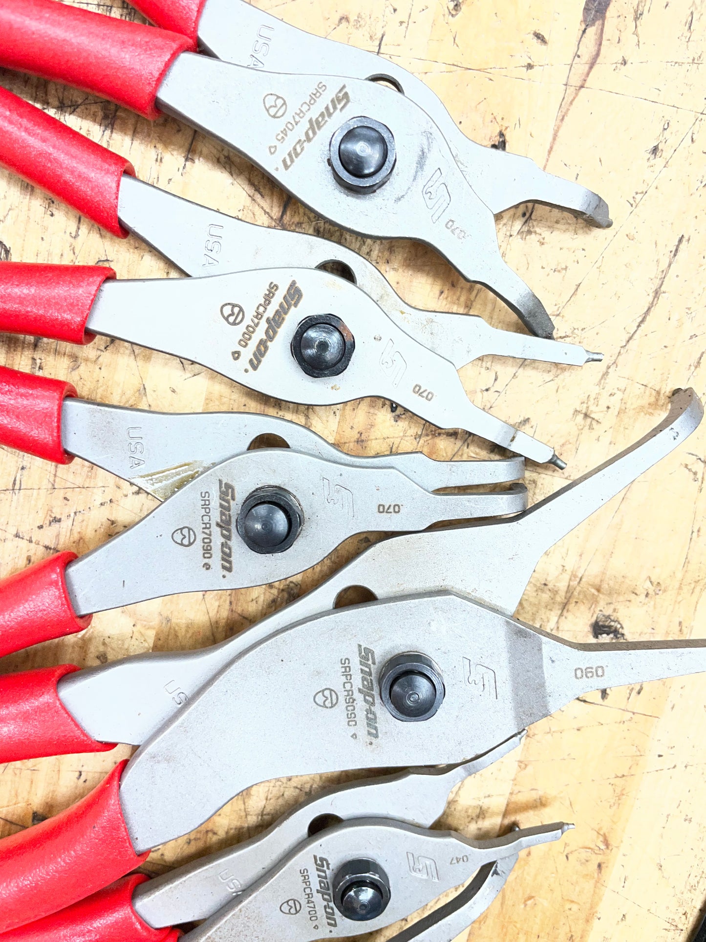 Snap On Snap Ring Pliers Tray 7pc New Detent Pin Hinge USA SRPCR107