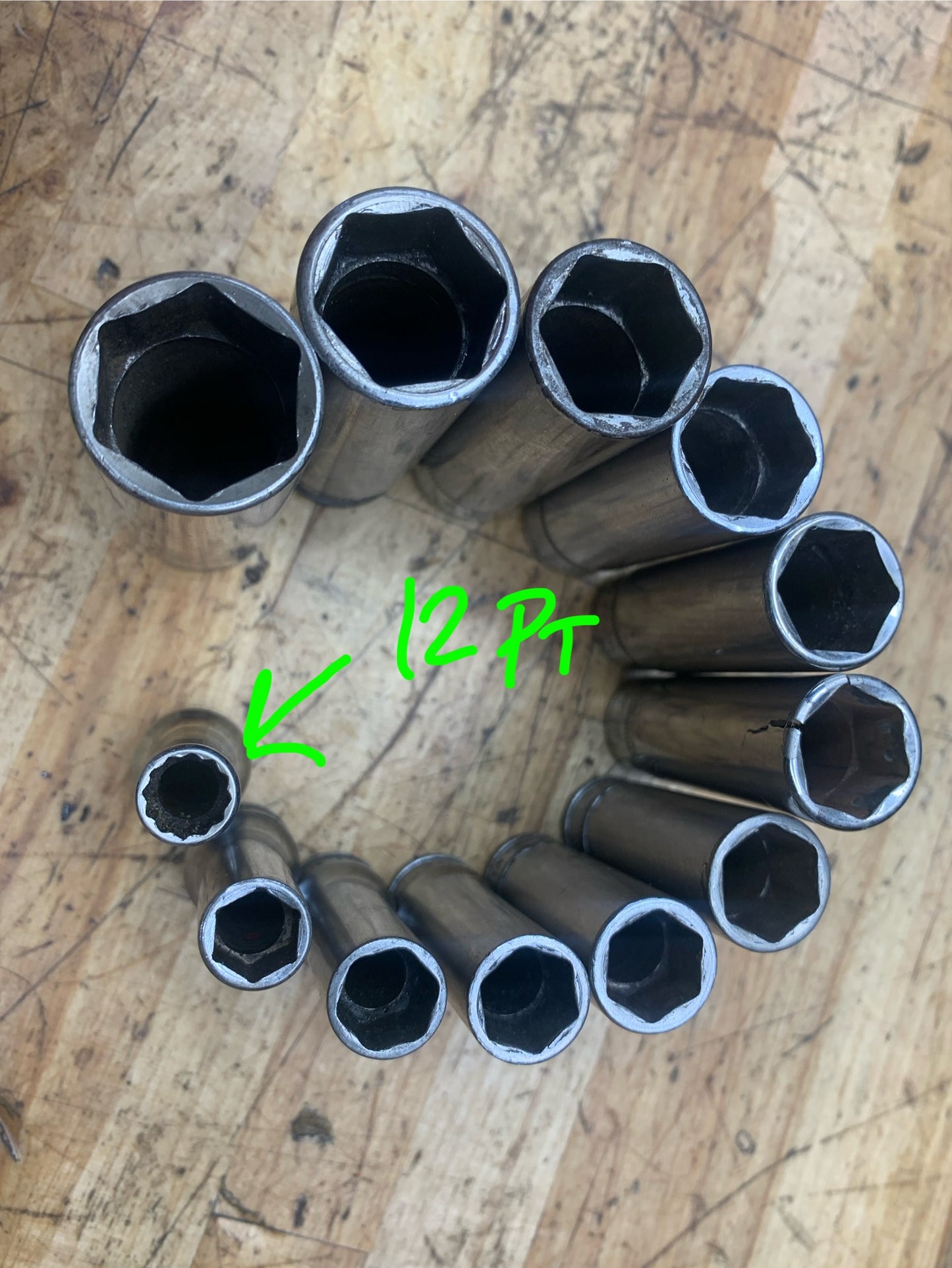 Snap On 3/8” Metric 12pc Deep Socket Set USA 212SFSMY