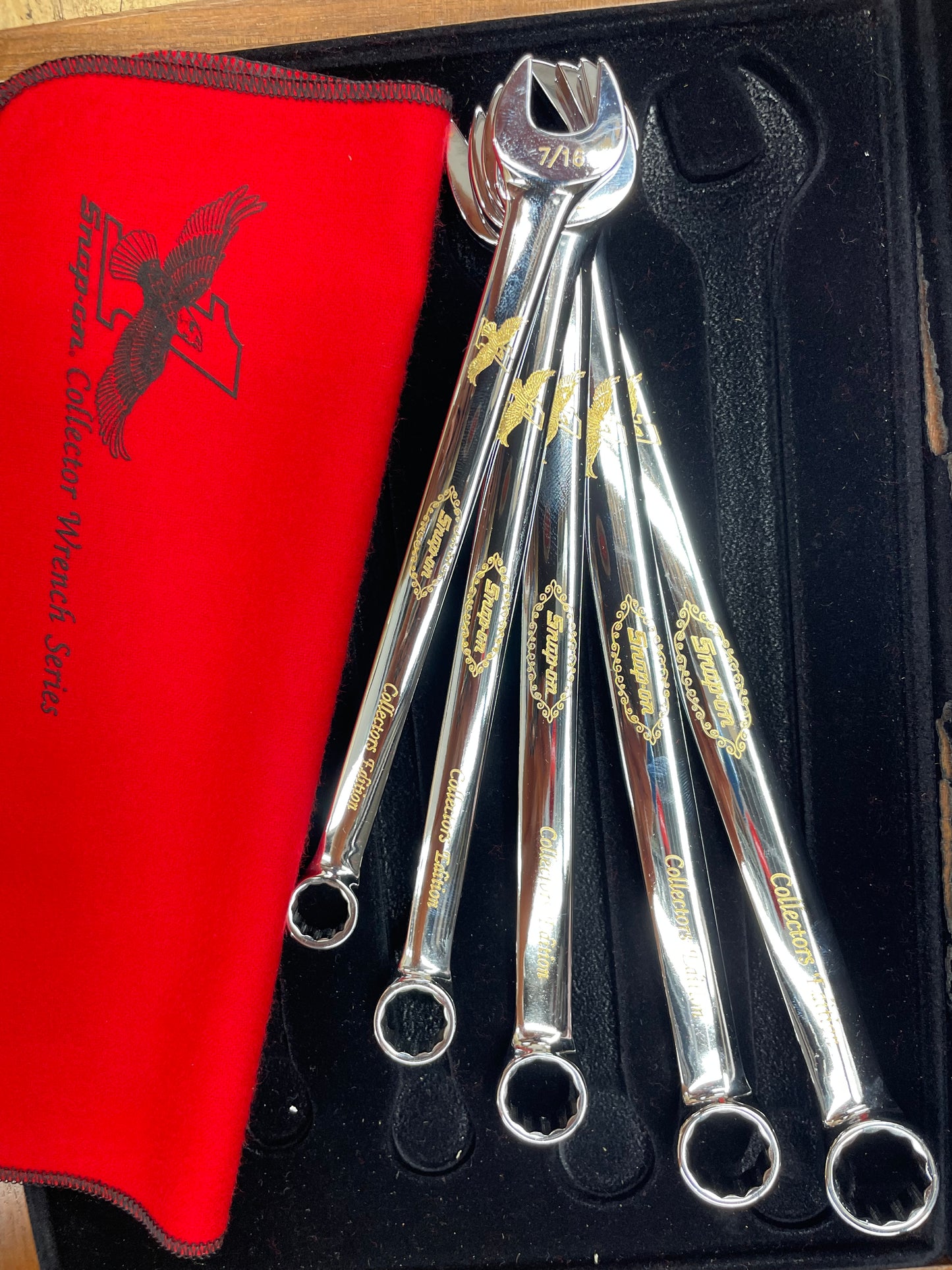 Snap On Collector Wrench Series 24K Gold Engraved SAE Combo Wrench Set 5pc USA