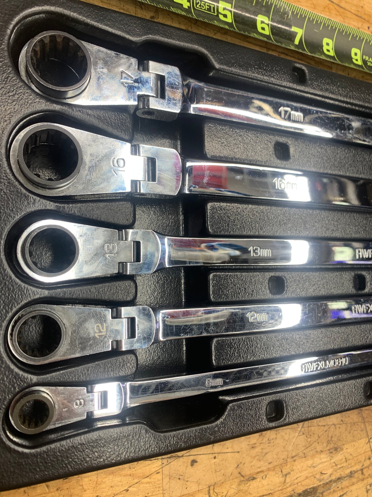 Matco Metric Long Ratcheting Flex Head Wrench Set 5pc SRFBXLM52TA