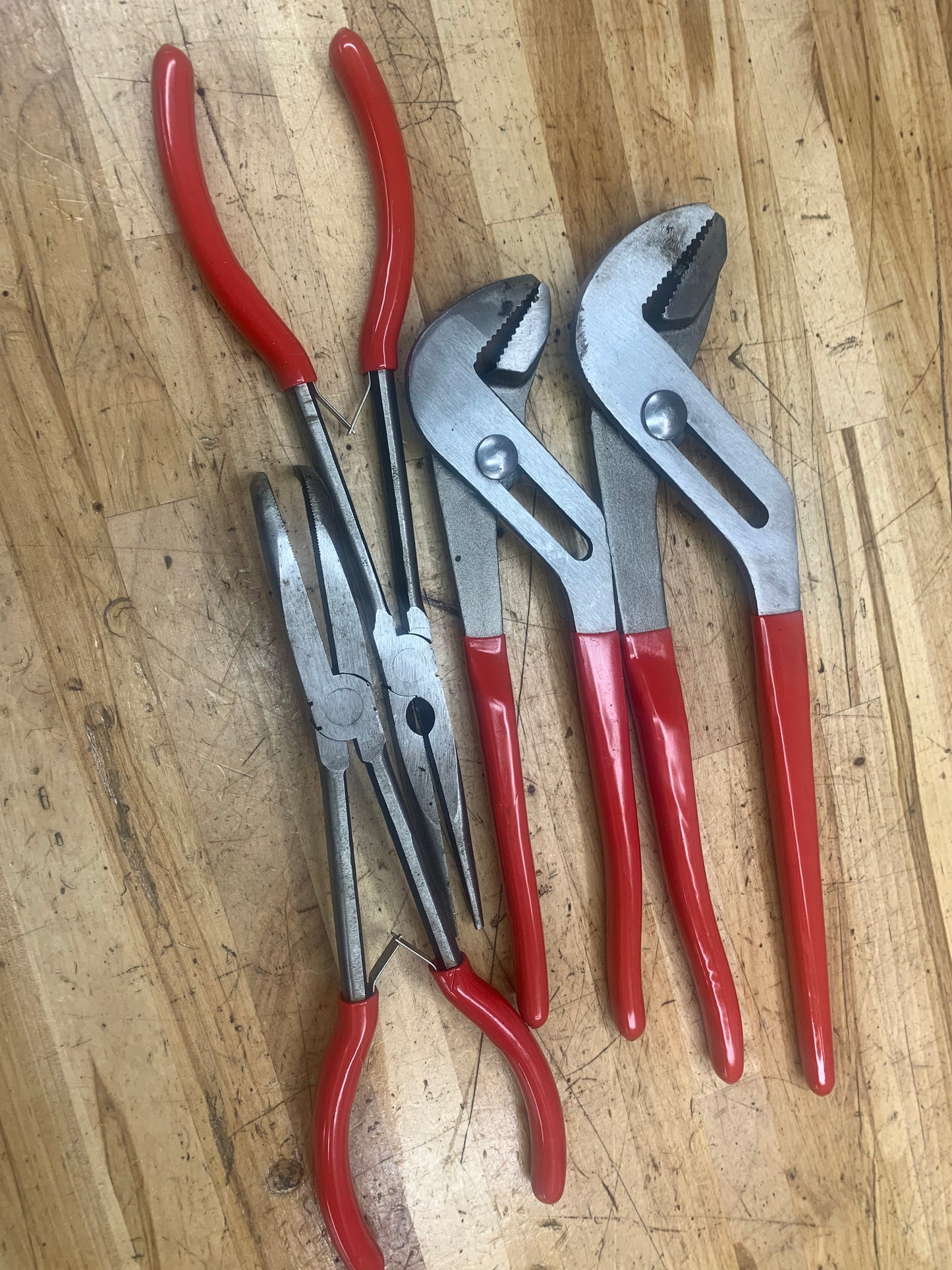 Mac Tools 4pc Plier set Long Reach Needle Nose, Tongue Groove