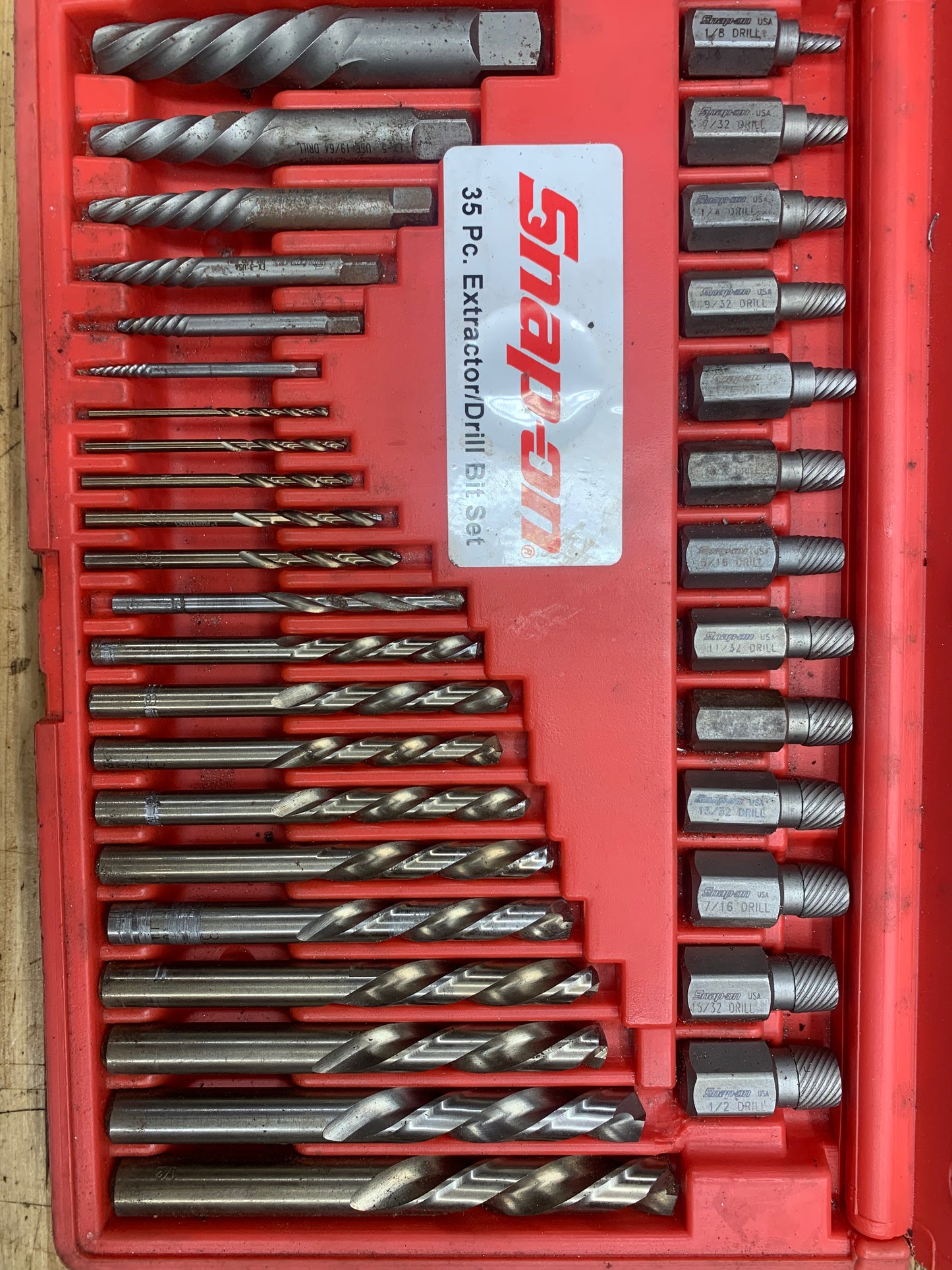Snap On Master Screw Extractor / Cobalt Bit Set EXD35 USA