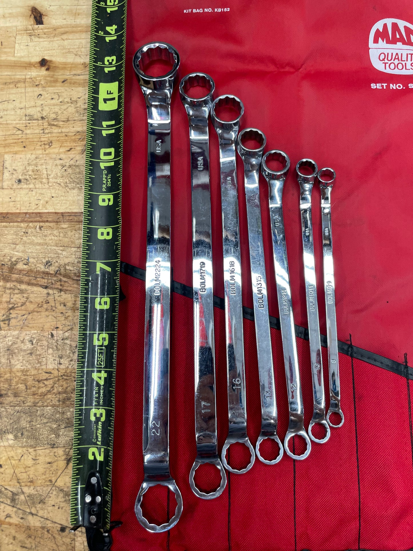 Mac Tools Metric Offset Box Wrench Set 7pc 8-24mm USA SBOL6K