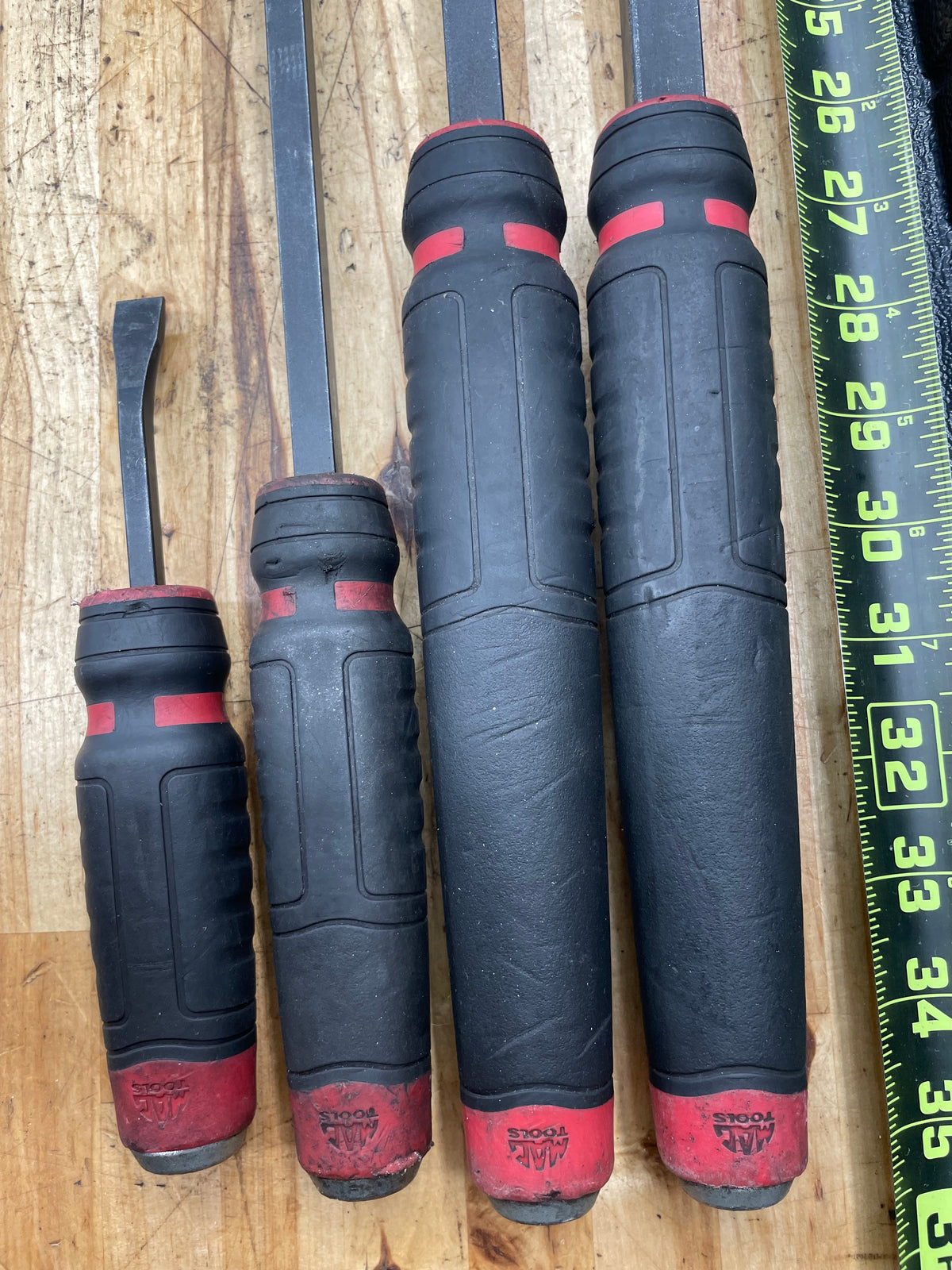 Mac Tools Striking Prybar Tray Set 4pc USA PBS4CR