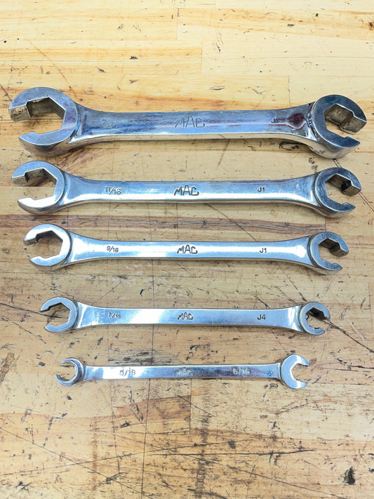 Mac Tools SAE Flare Line Wrench Set* 5pc 5/16”-7/8” USA