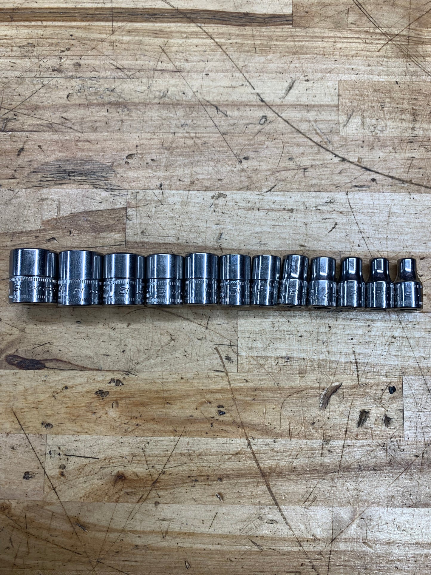 Snap On 1/4” Metric Shallow Socket Set 12pc, 5-15mm USA 112TMMY