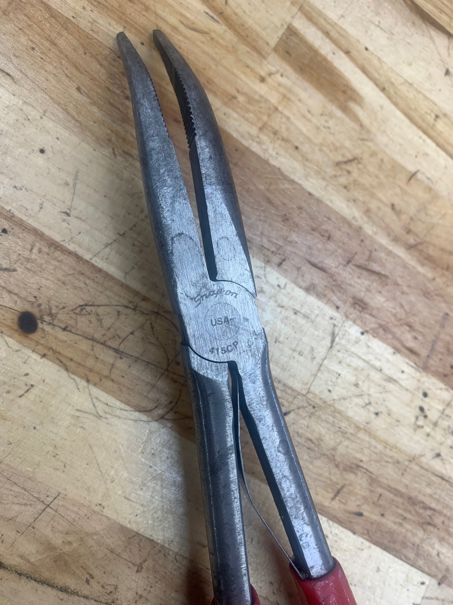 Snap On Long Bent 45 deg. Needle Nose Pliers 415CP