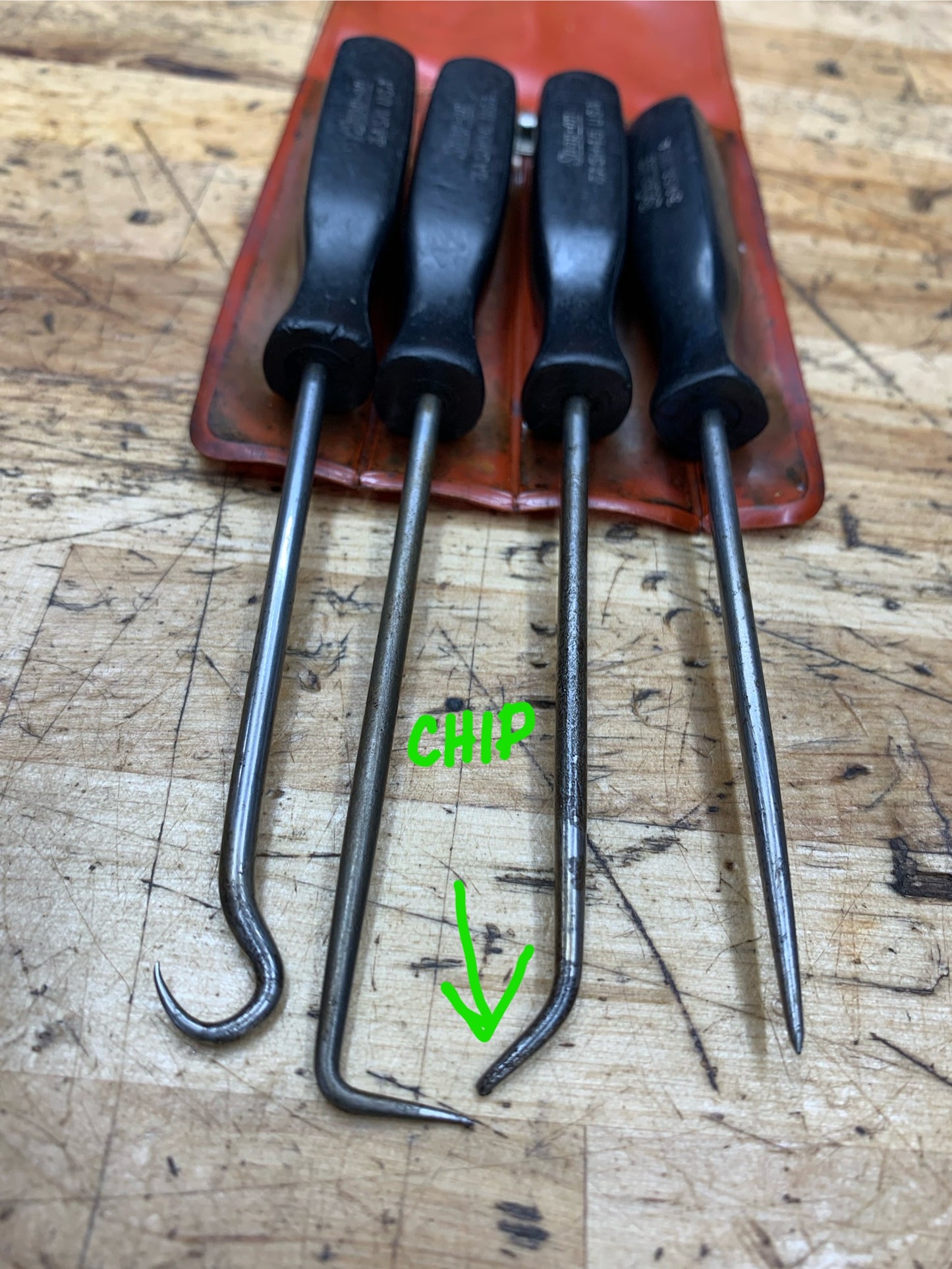 Snap On Vintage 4pc Pick Set Pouch USA ASA204