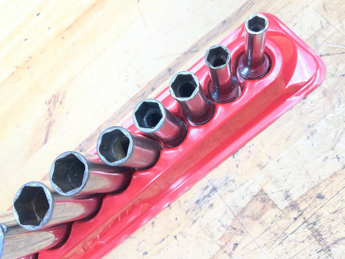 Snap On 3/8” SAE Deep Socket Set 11pc 1/4"-7/8" USA 211SFSY