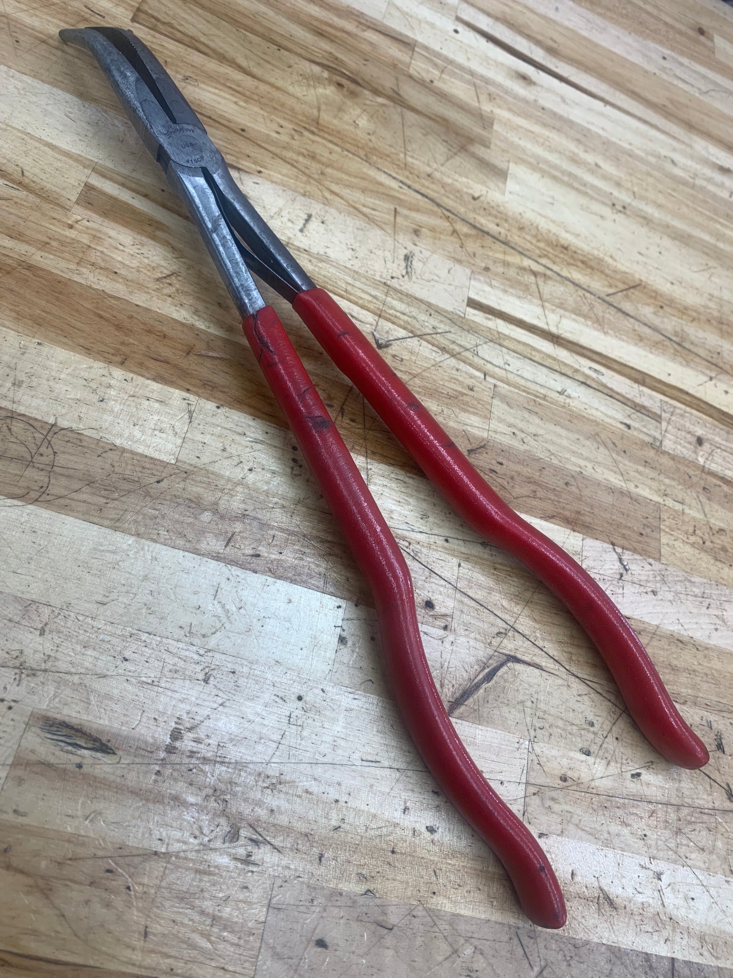Snap On Long Bent 45 deg. Needle Nose Pliers 415CP
