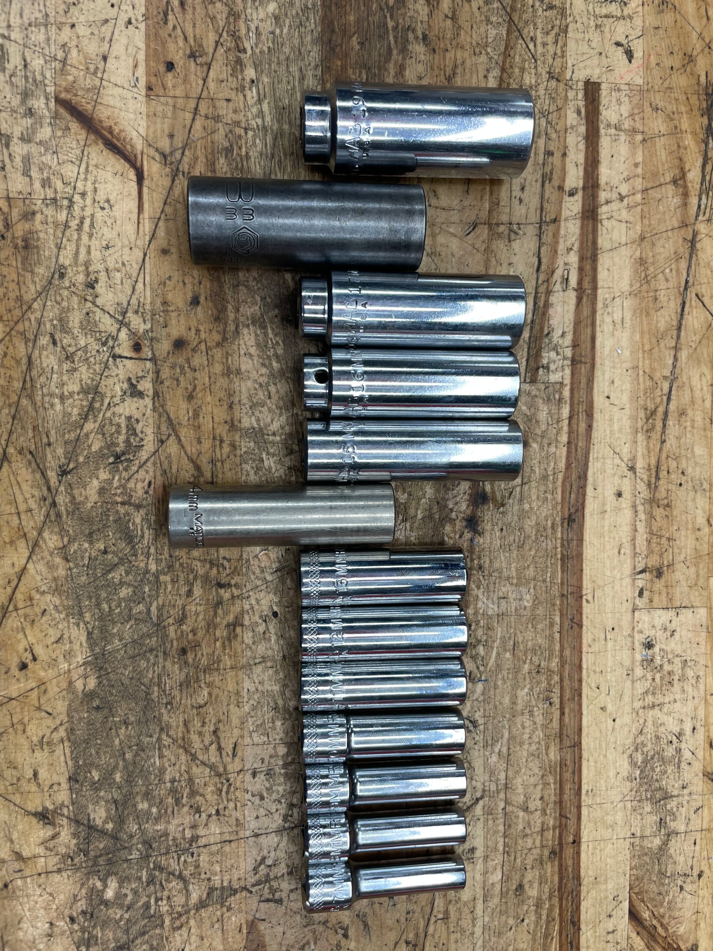 Mac* 3/8” Metric Deep Socket Set 13pc 7-19mm USA