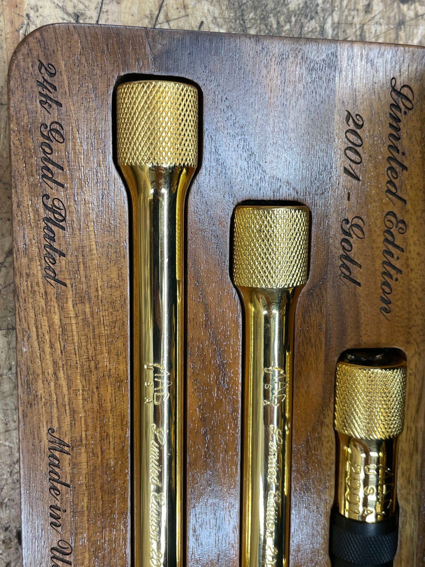 Mac Tools 2001 Limited Edition 24k Gold Plated Locking Extension Set USA 2001GOLD