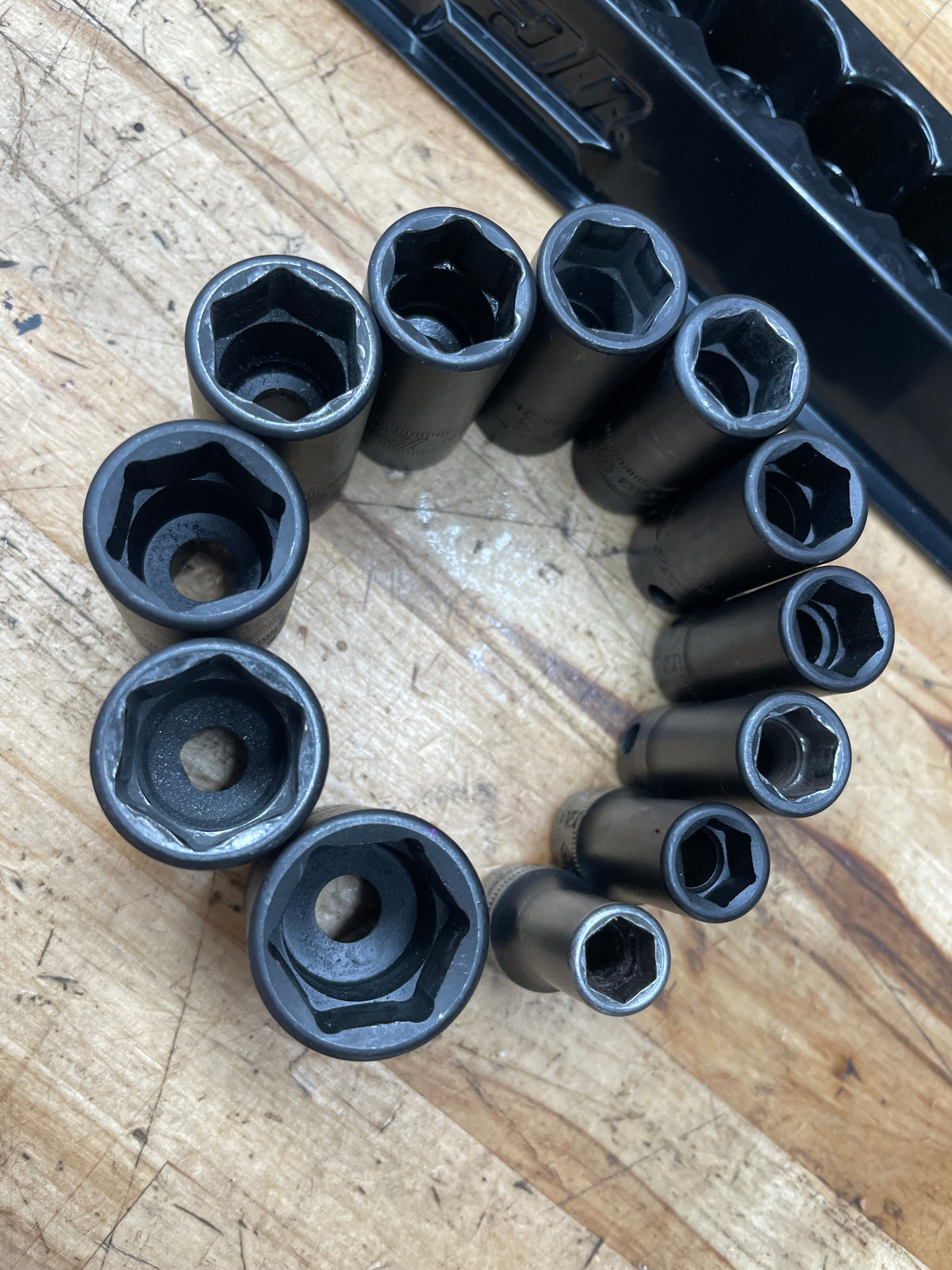 Snap On 3/8” Metric Semi Deep Impact Socket Set 12pc 8-19mm USA 212IMFMSYA