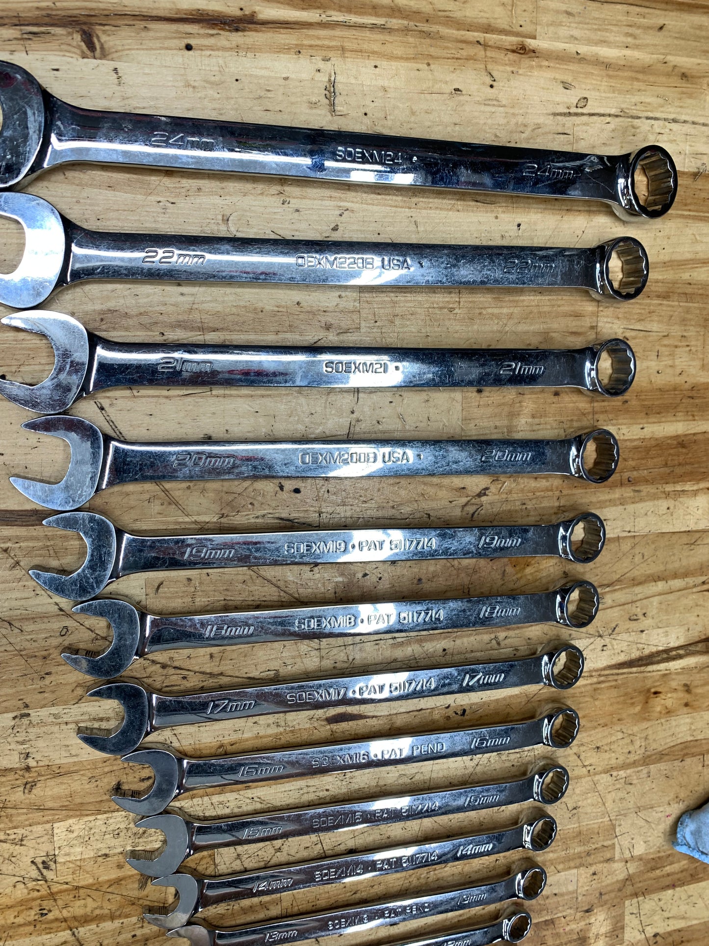 Snap On Metric Flank Drive Plus* Combo Wrench Set 10-24mm 14pc. USA OEXM713B (+24mm)