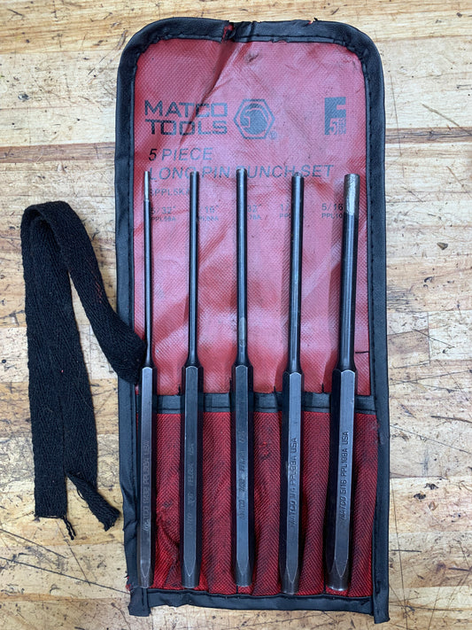 Matco Long Pin Punch 5pc Set USA SPPL5KA