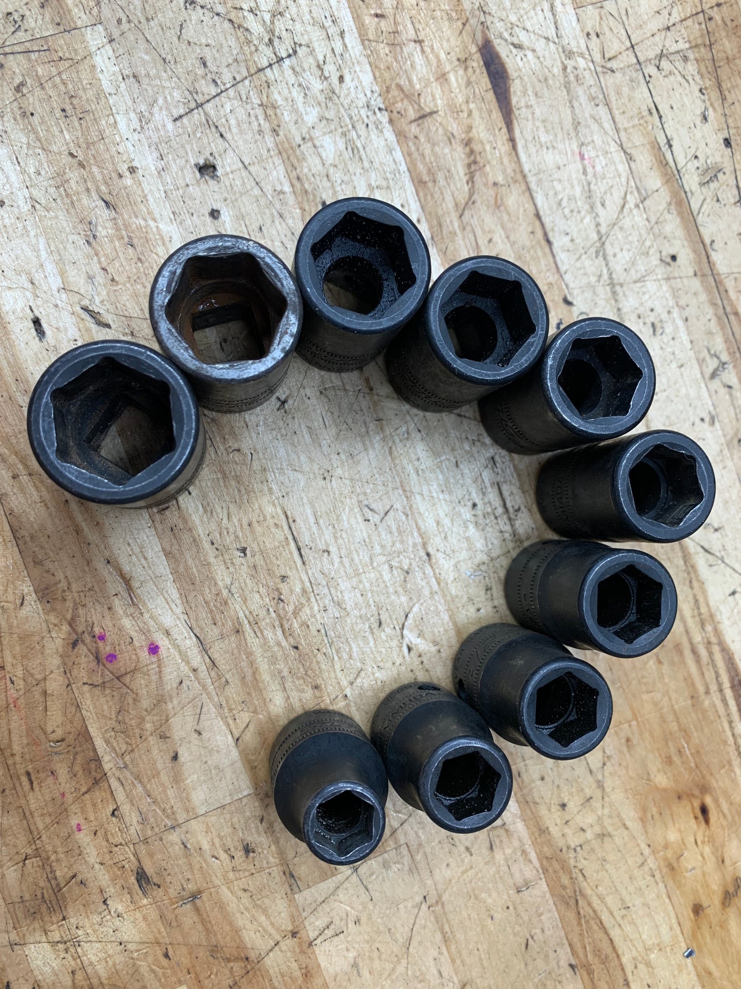 Snap On 1/2" Metric Shallow Impact Socket Set 10-19mm USA 10pc 310IMMYA