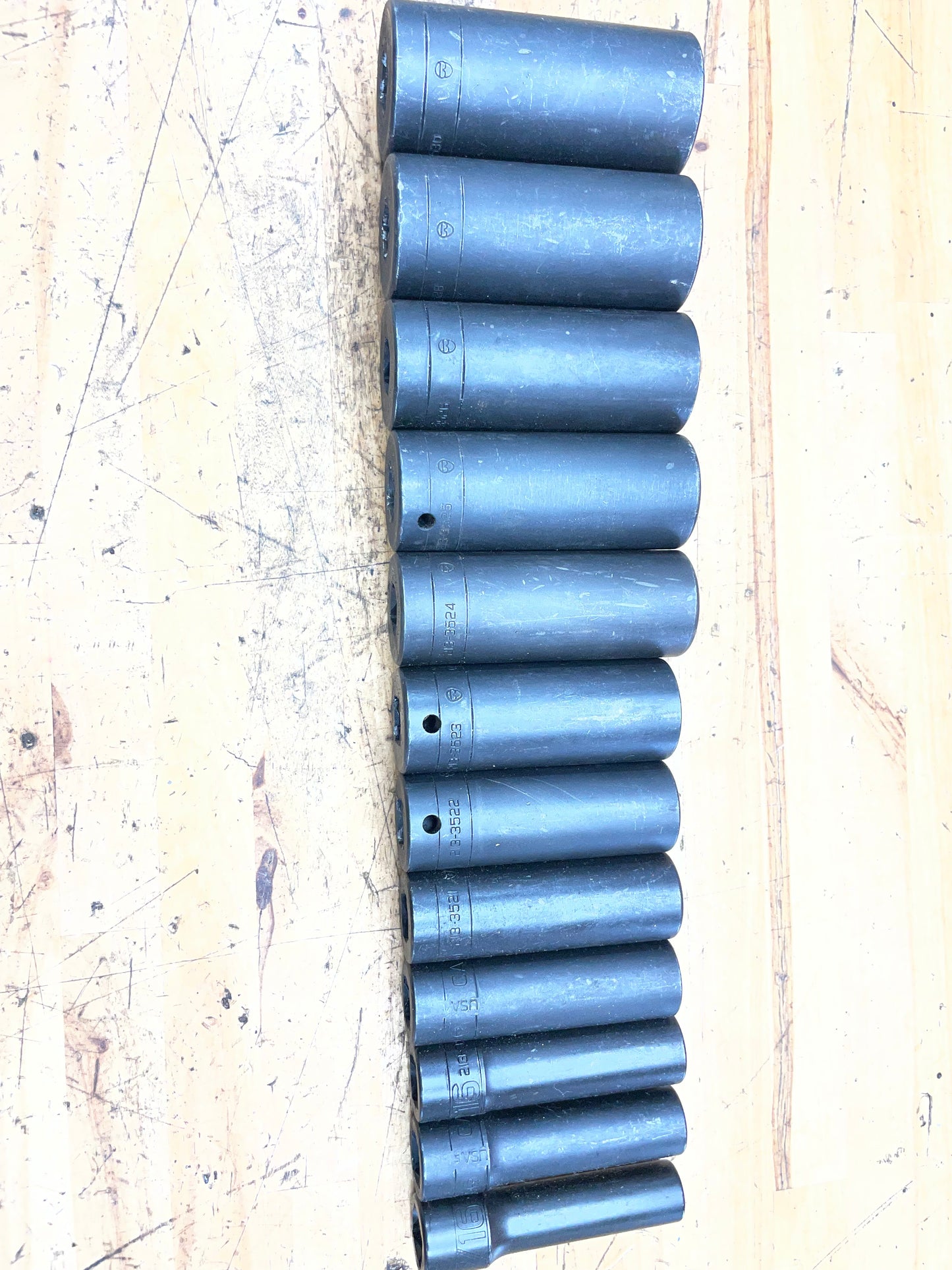 CAT by Snap On 1/2” SAE Deep Impact Socket Set 12pc USA 7/16” to 1-1/8”