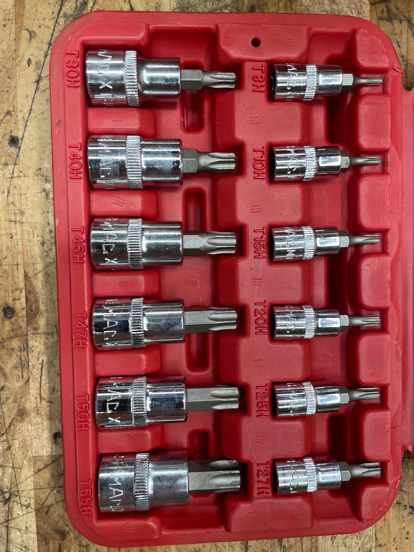 Mac Tools Security Torx Socket Set 12pc LIKE NEW ST12HB