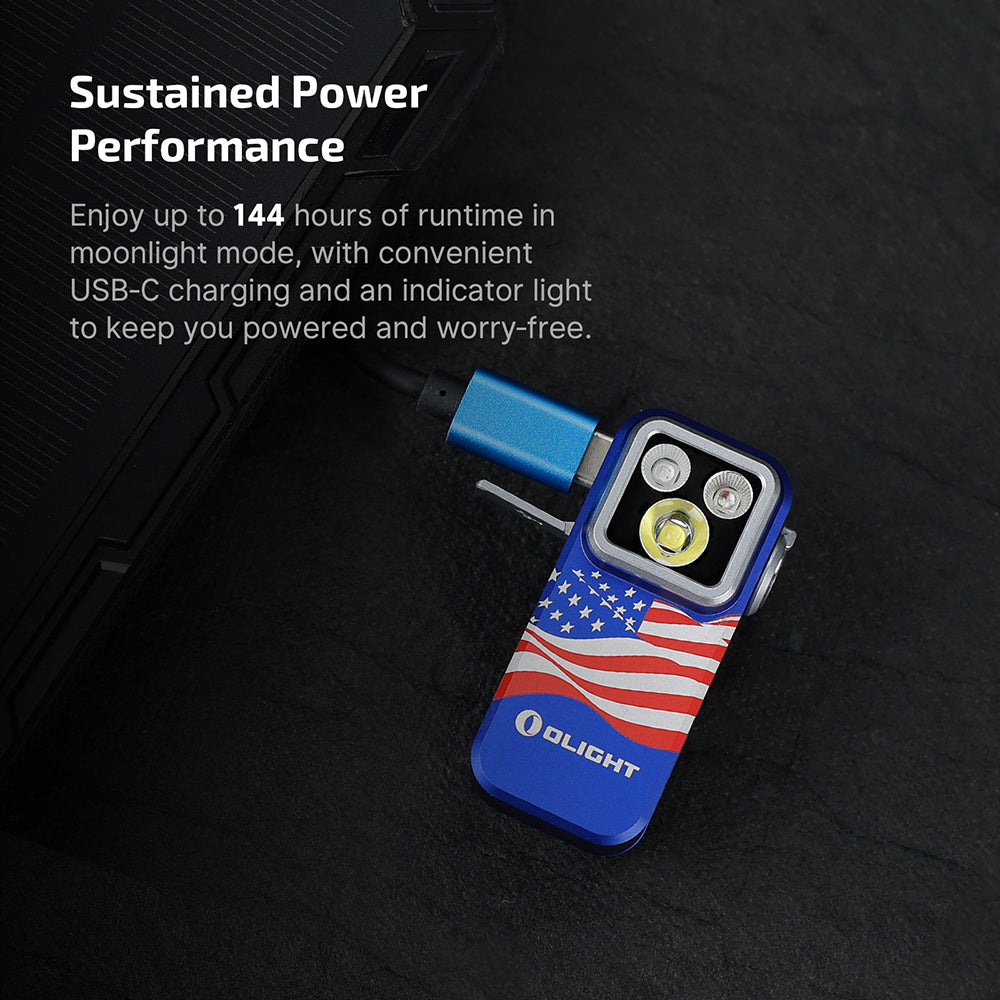 Olight Oclip Pro S Multifunctional EDC Clip Flashligh USA Flag BRAND NEW