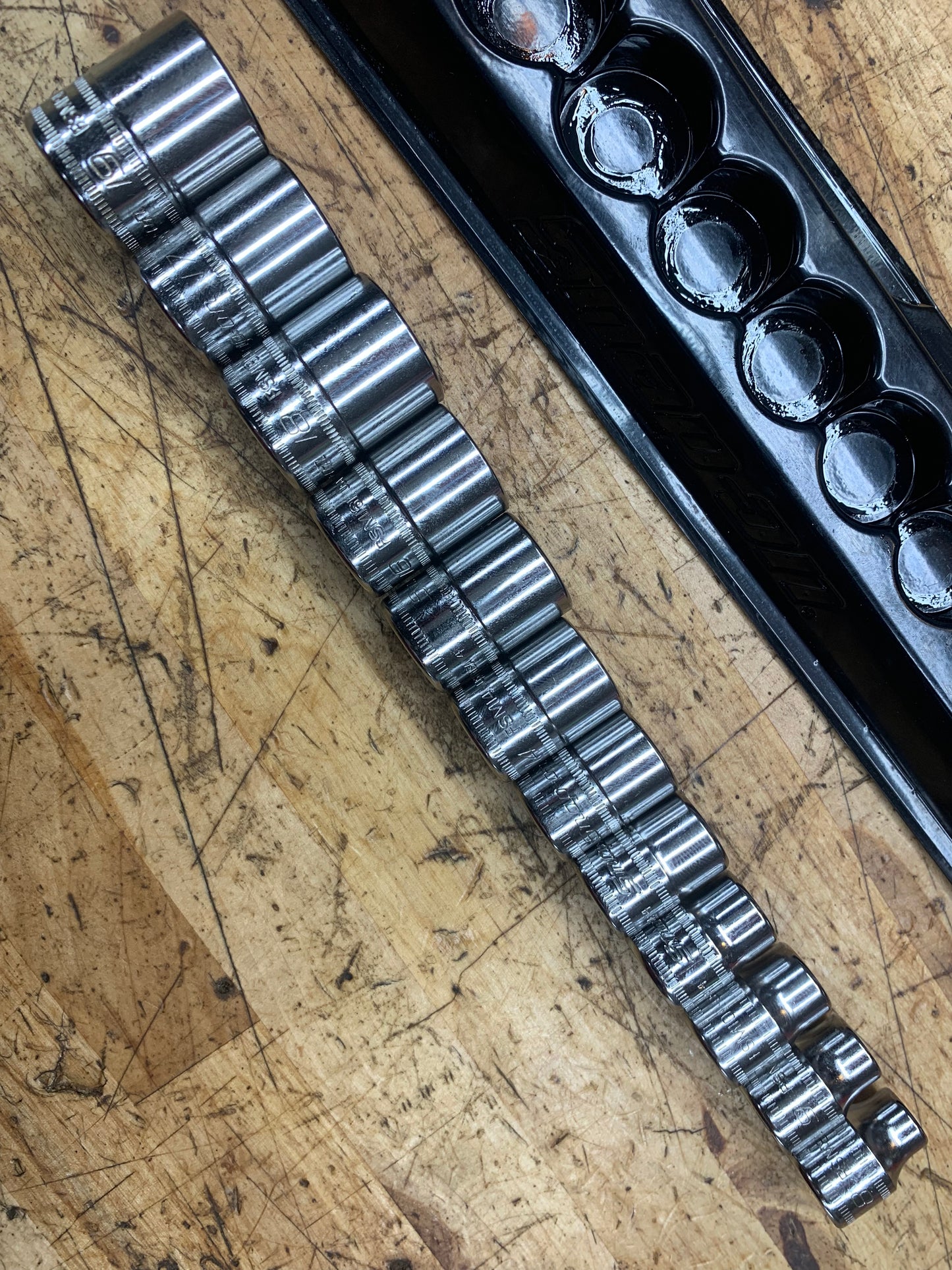 Snap On 3/8" Metric Shallow Socket Set 12pc LIKE NEW USA 212FSMY