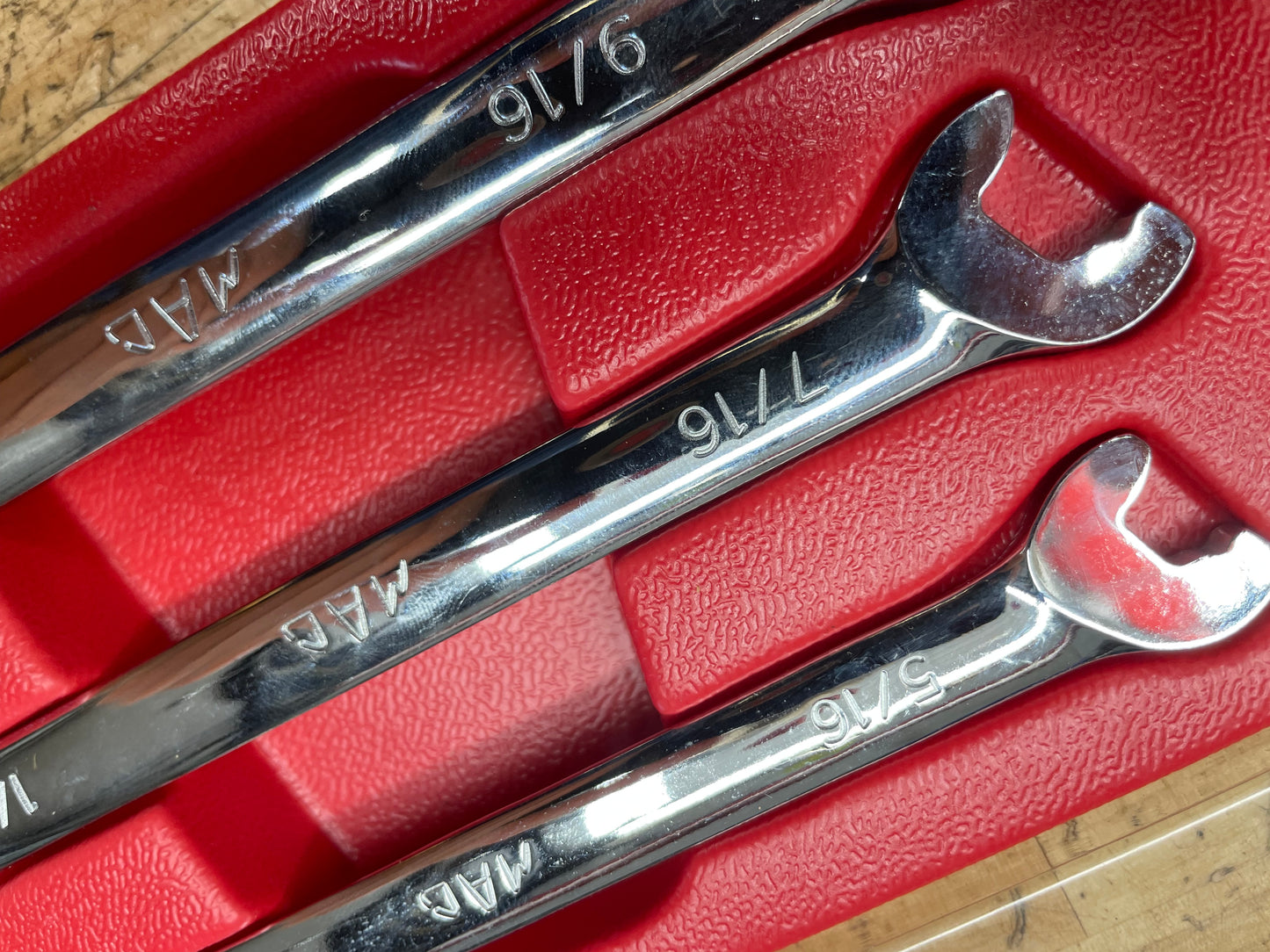 Mac SAE Speed Flare Wrench Set RARE 3pc 5/16”-5/8” LIKE NEW