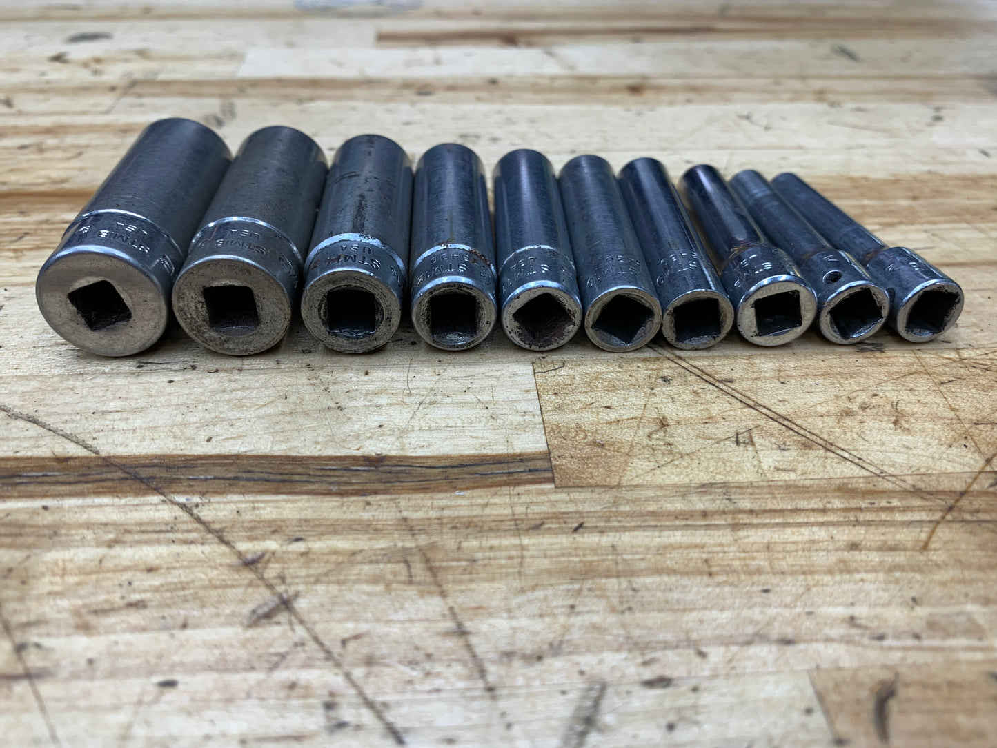 Snap On 1/4” SAE Deep Socket Set 10pc USA 110STMY