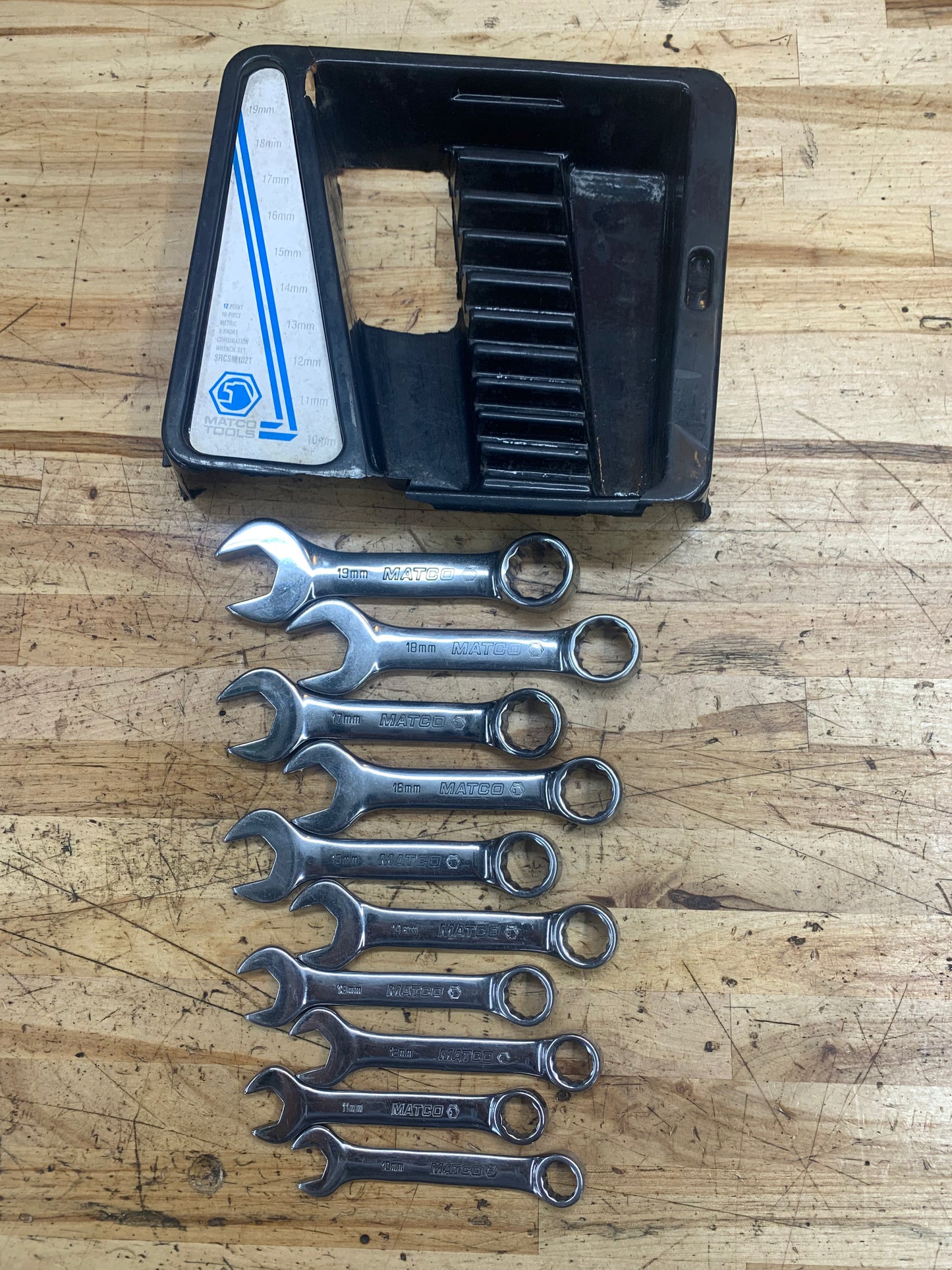 Matco Metric Stubby Wrench Set 10pc USA SRCSM102T