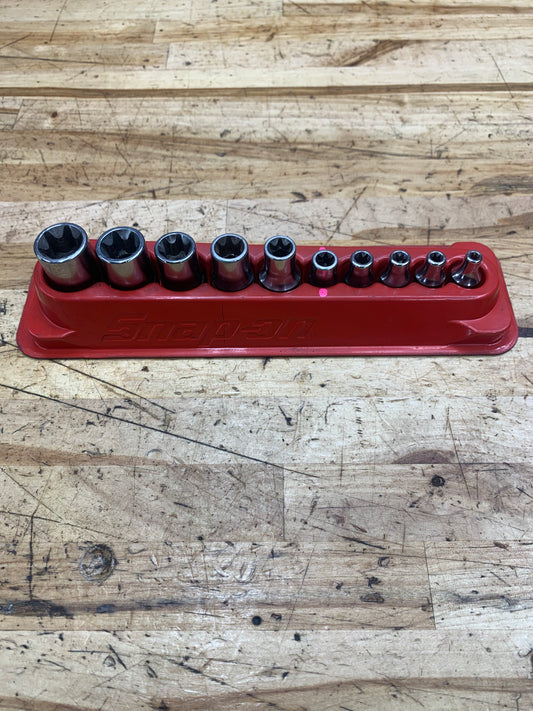 Snap On E-Torx Chrome Socket Set 10pc USA 210AFLEY